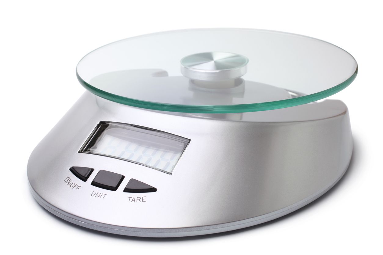A digital kitchen scale.