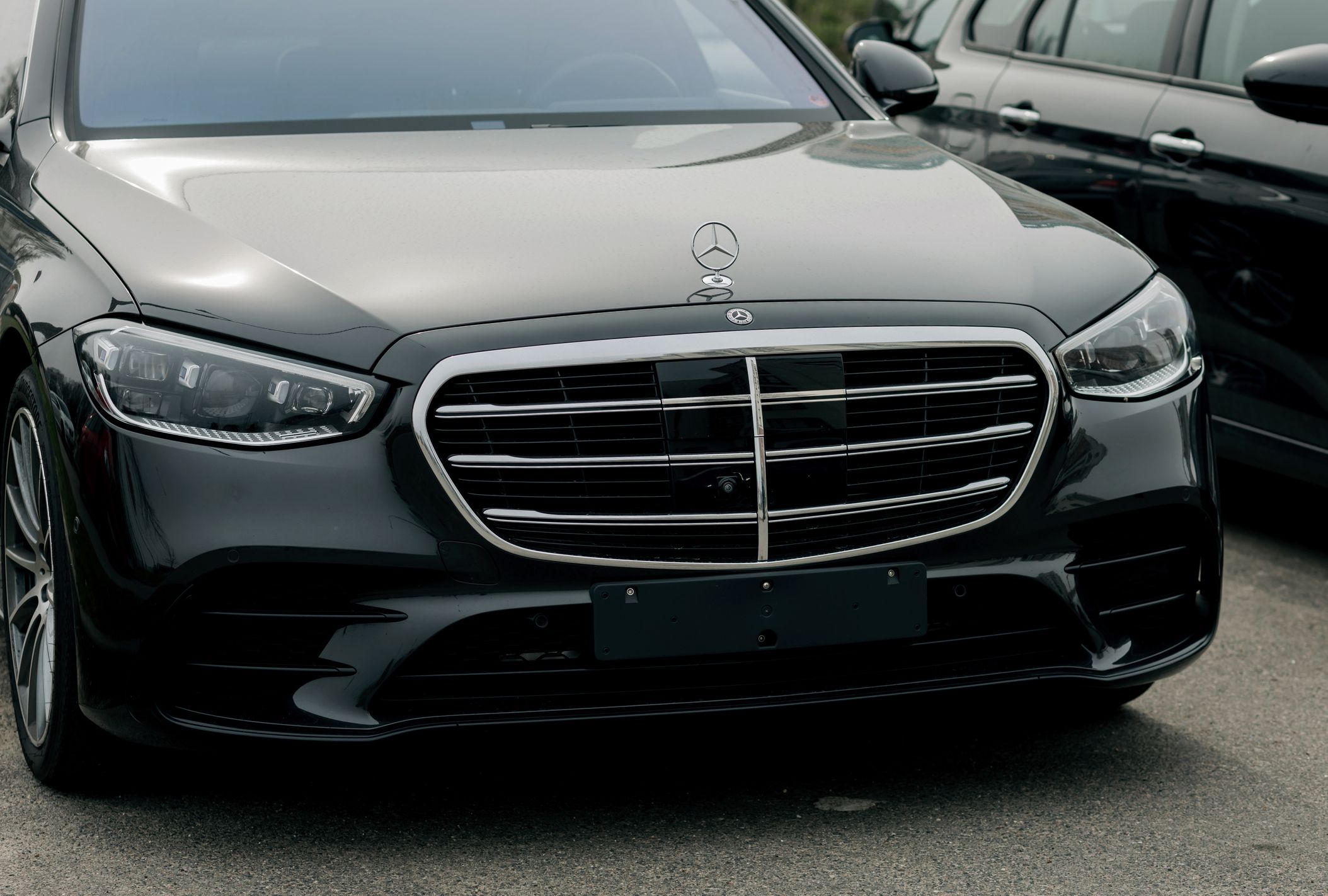 Minsk, Belarus, July 2023 - front view of a representative mercedes benz car