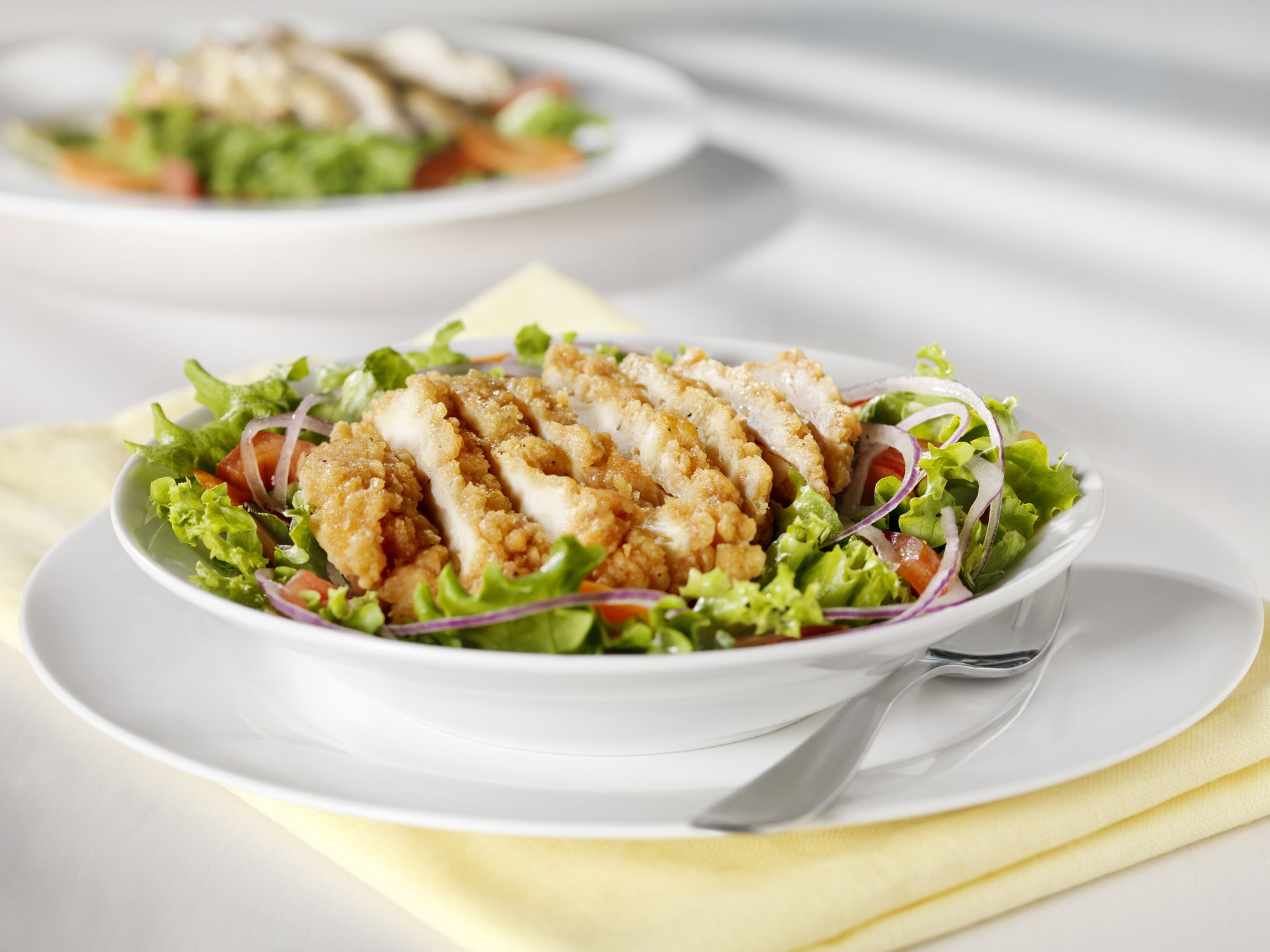 Crispy Chicken Breast Salad -Photographed on Hasselblad H3D2-39mb Camera