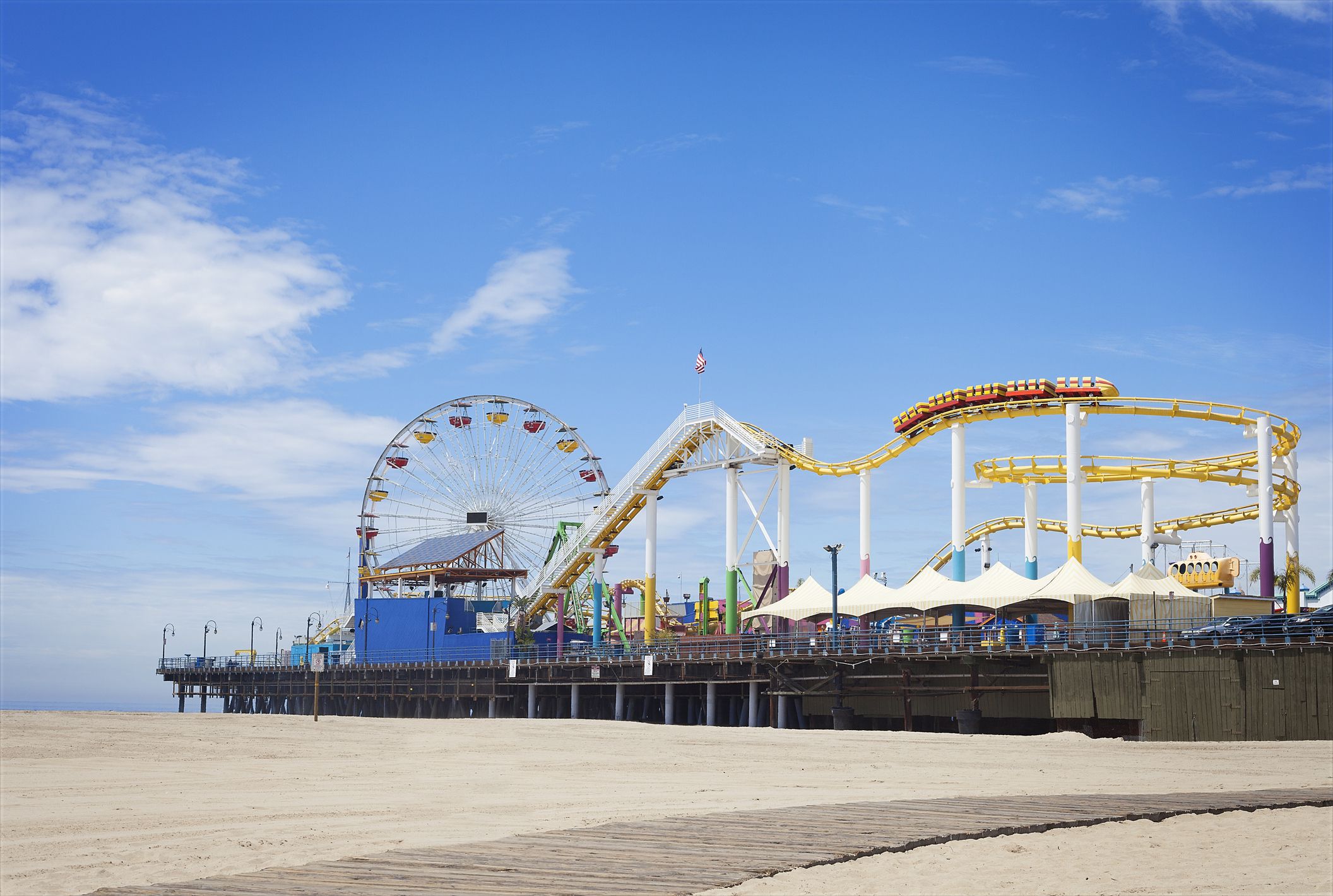 Santa Monica Beach and Pier.