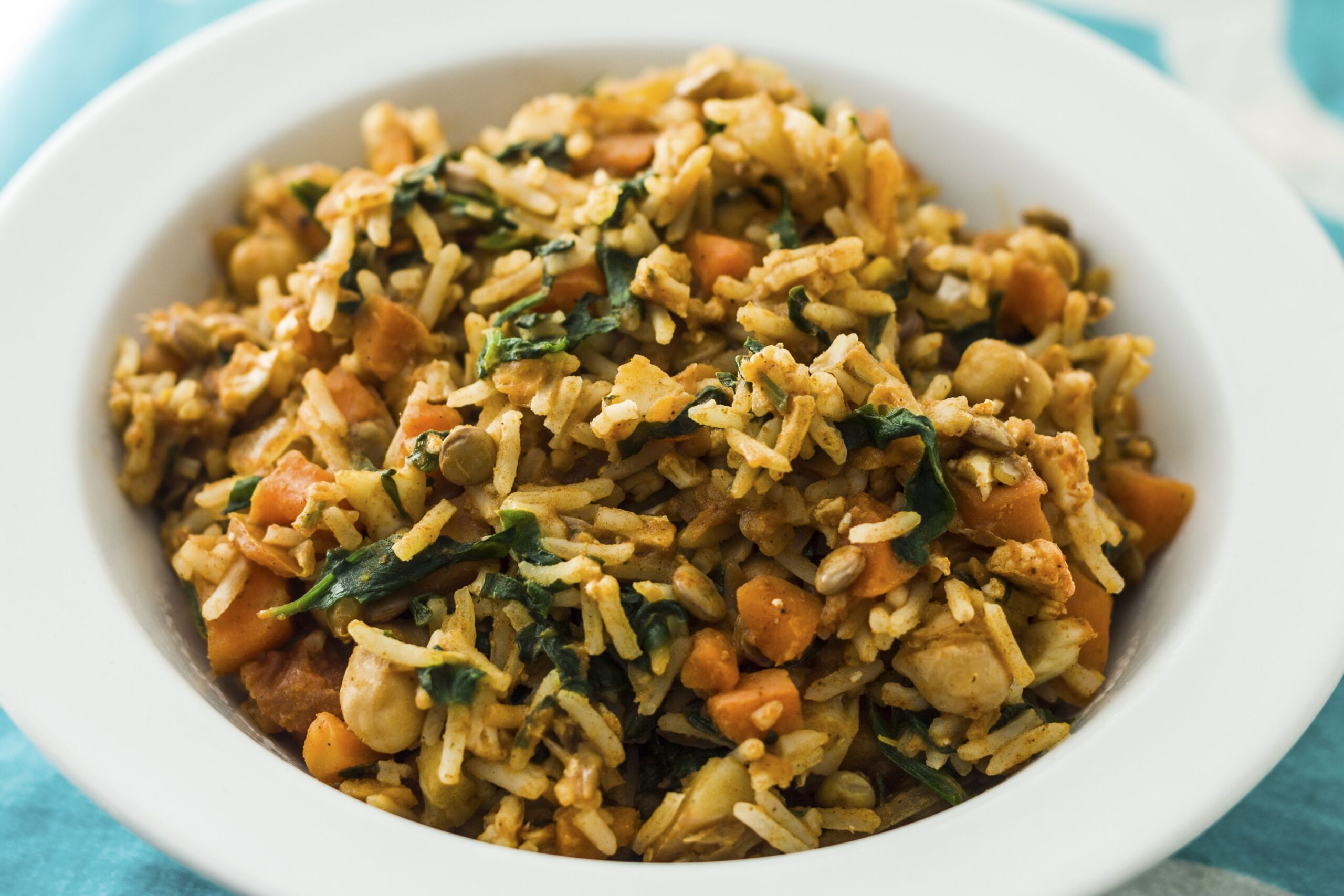 Vegetable masala (curry) mixed with rice.