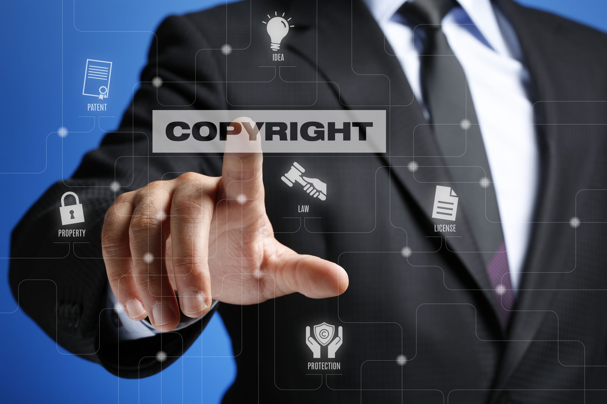 Copyright Concept on Interface Touch Screen