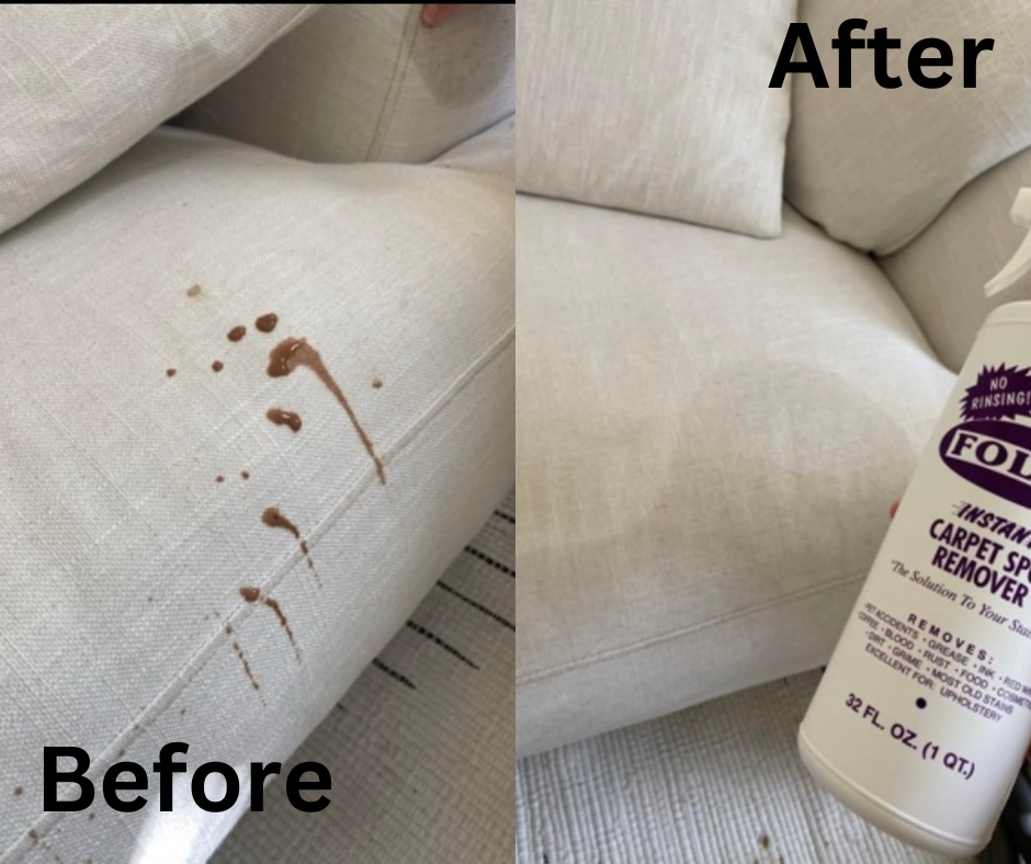 Folex carpet spot remover spray before and after