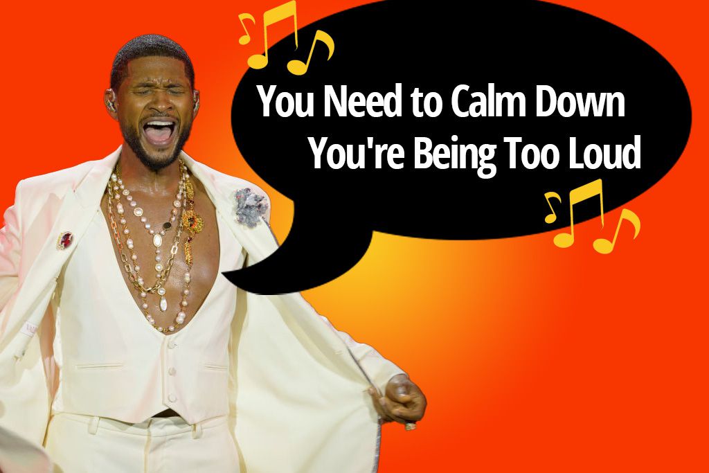 A photo illustration of Usher singing the lyrics to a Taylor Swift song.