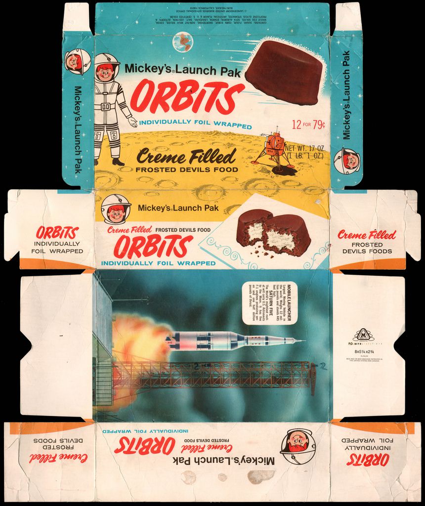 Mickey’s Launch Pak – Orbits – Creme Filled Frosted Devil’s Food cakes box