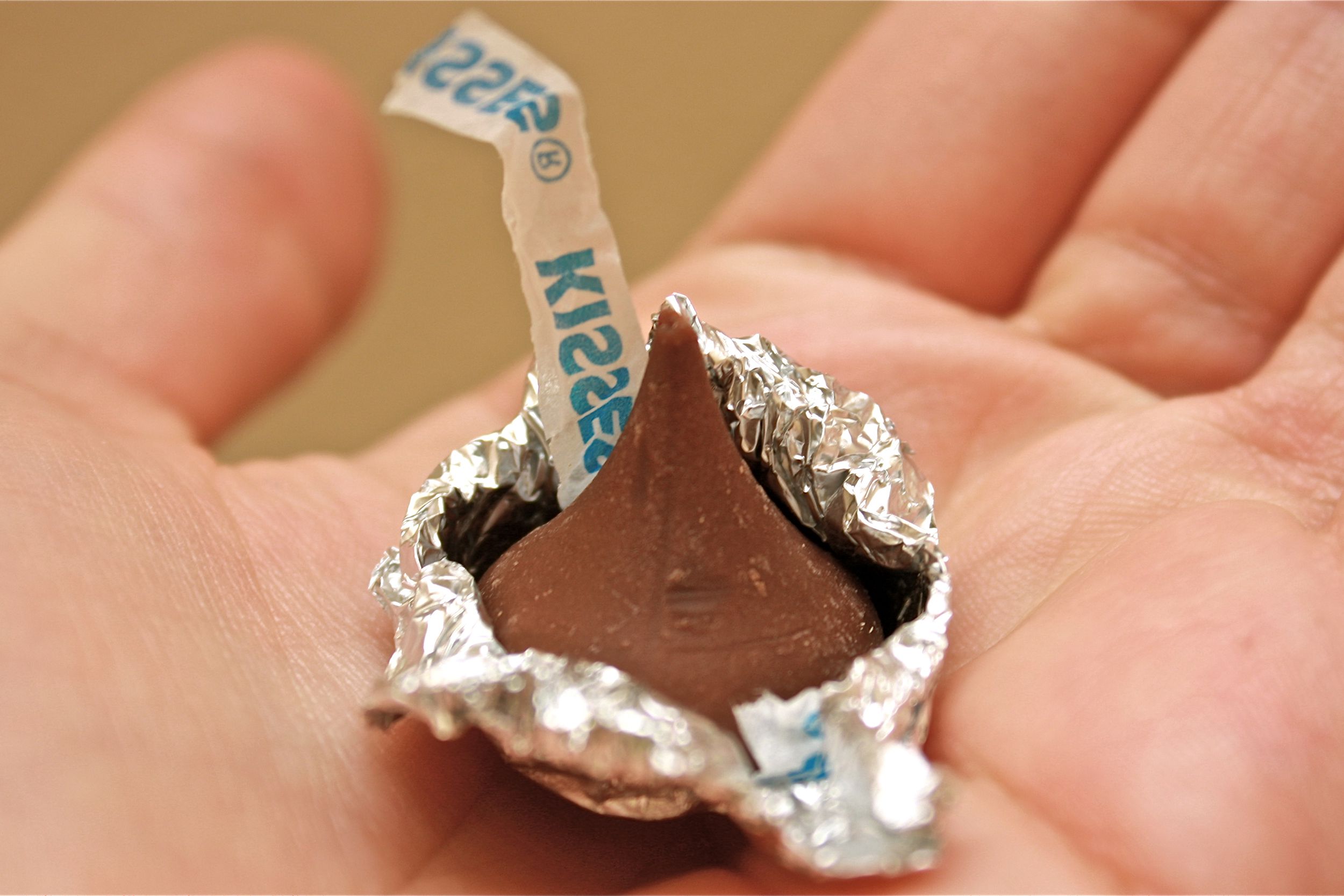 Unwrapped Hershey kiss