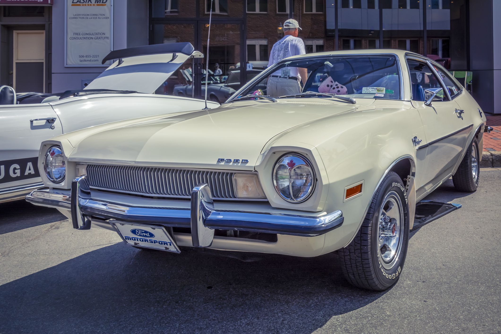 Moncton, New Brunswick, Canada - July 7, 2017 : 1971 Ford Pinto parked in the downtown area of Moncton at 2017 Atlantic Nationals Automotive Extravaganza.