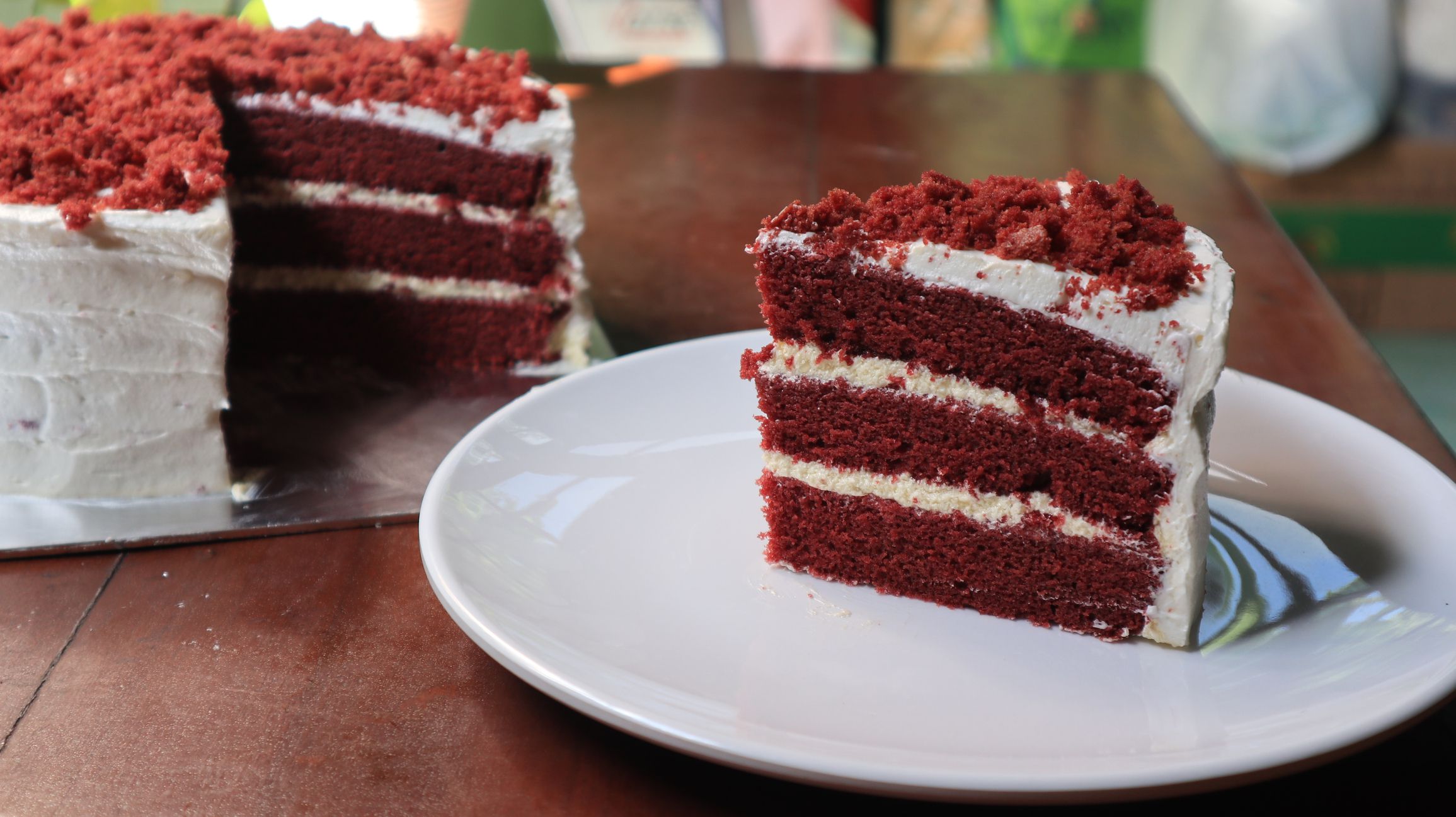 A slice of Red Velvet Cake