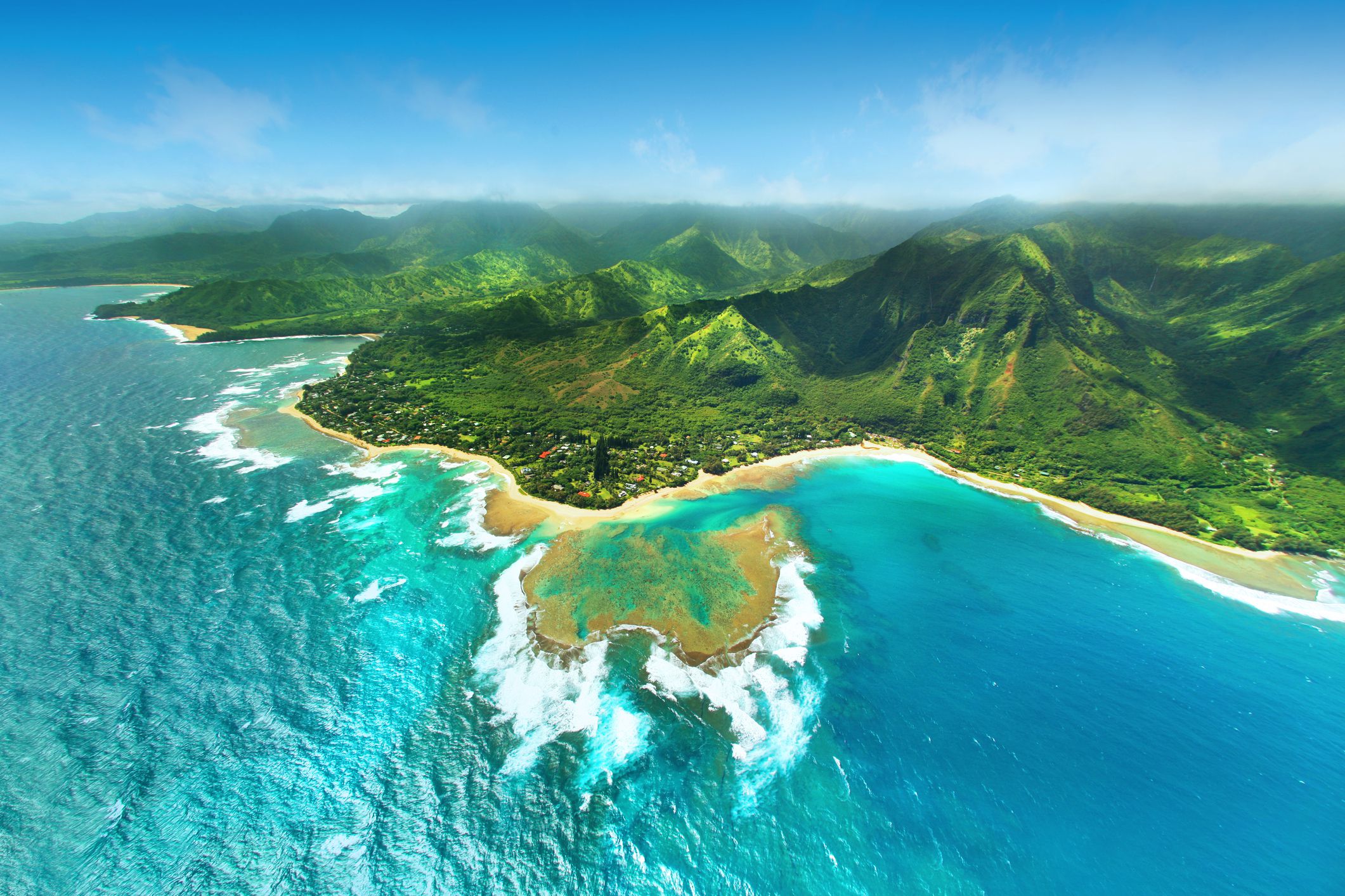 Paradise, Landscape, Hawaii Islands, Kauai, Beach, Snorkeling, Reef, Aerial