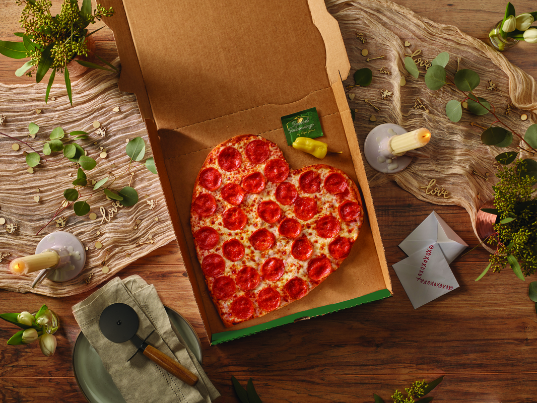 Papa Johns heart pizza