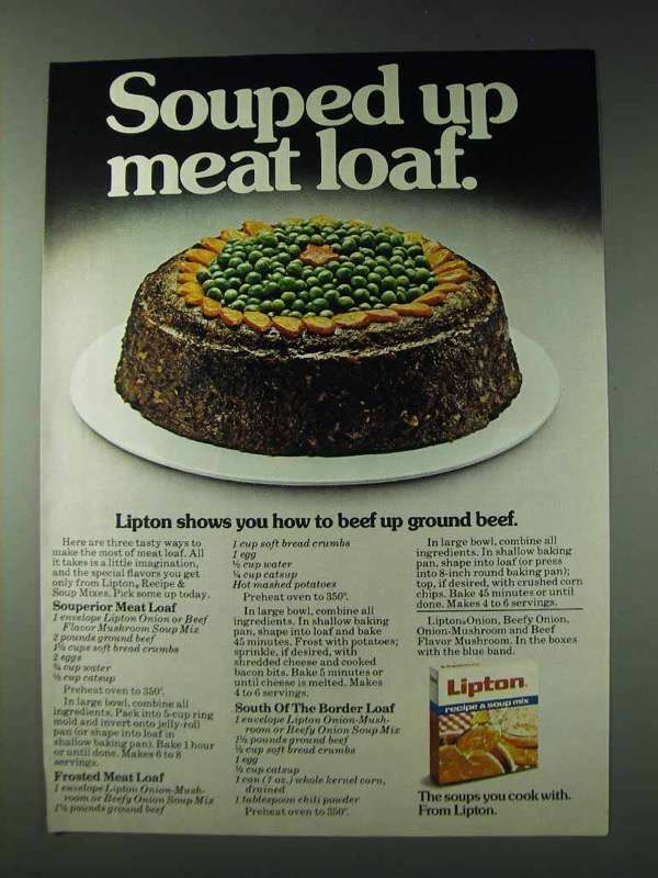Lipton onion soup meatloaf ad