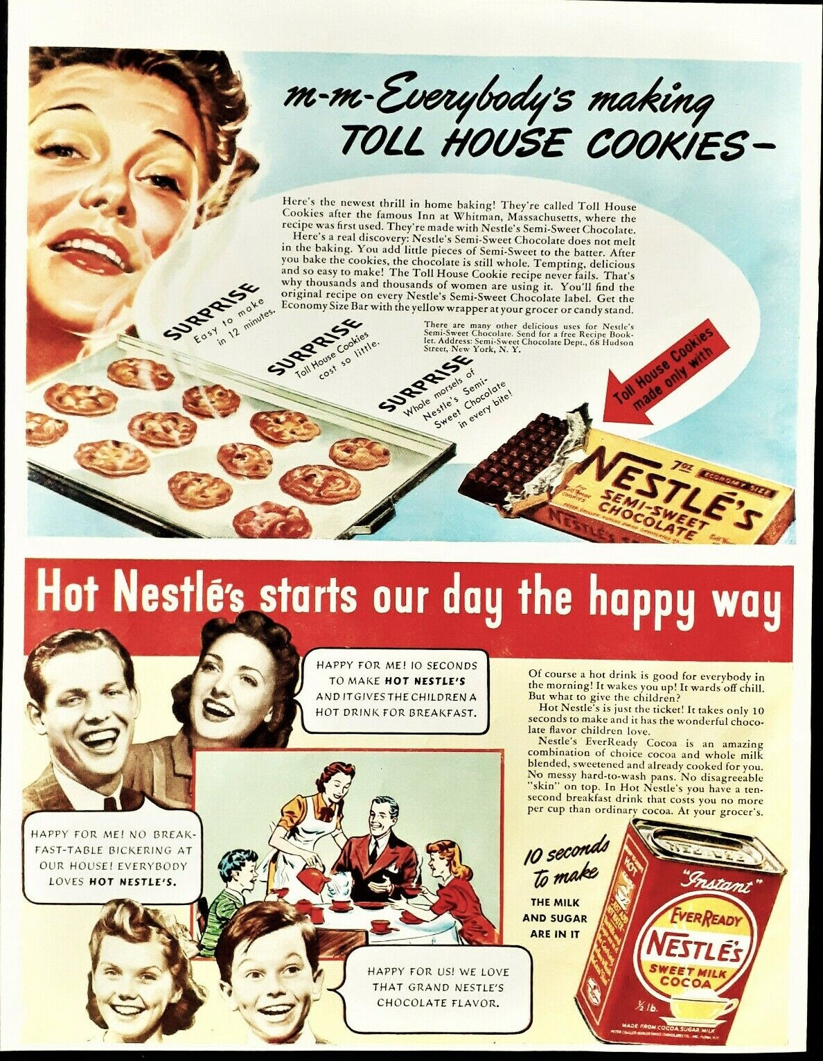 Nestle toll house cookies vintage ad