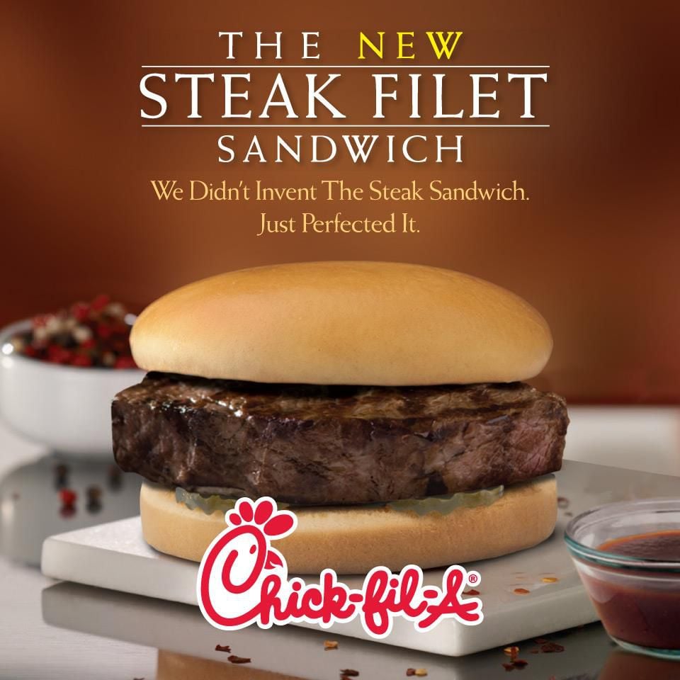 Chick-fil-A steak filet sandwich