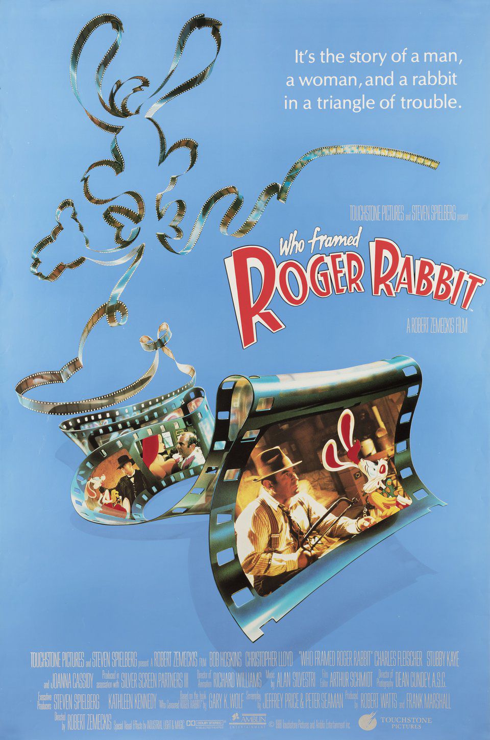 Movie poster for the 1988 film, Who Framed Roger Rabbit