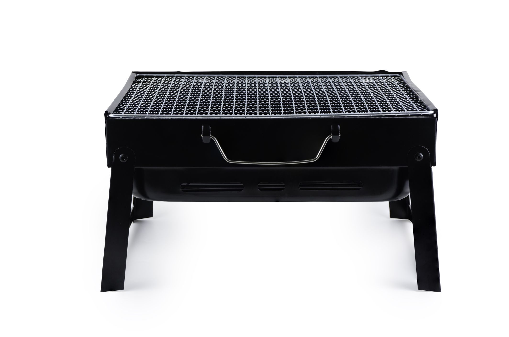 Barbecue Grill Portable. BBQ Charcoal Grill With Stainless Steel isolated on white back ground with clipping path