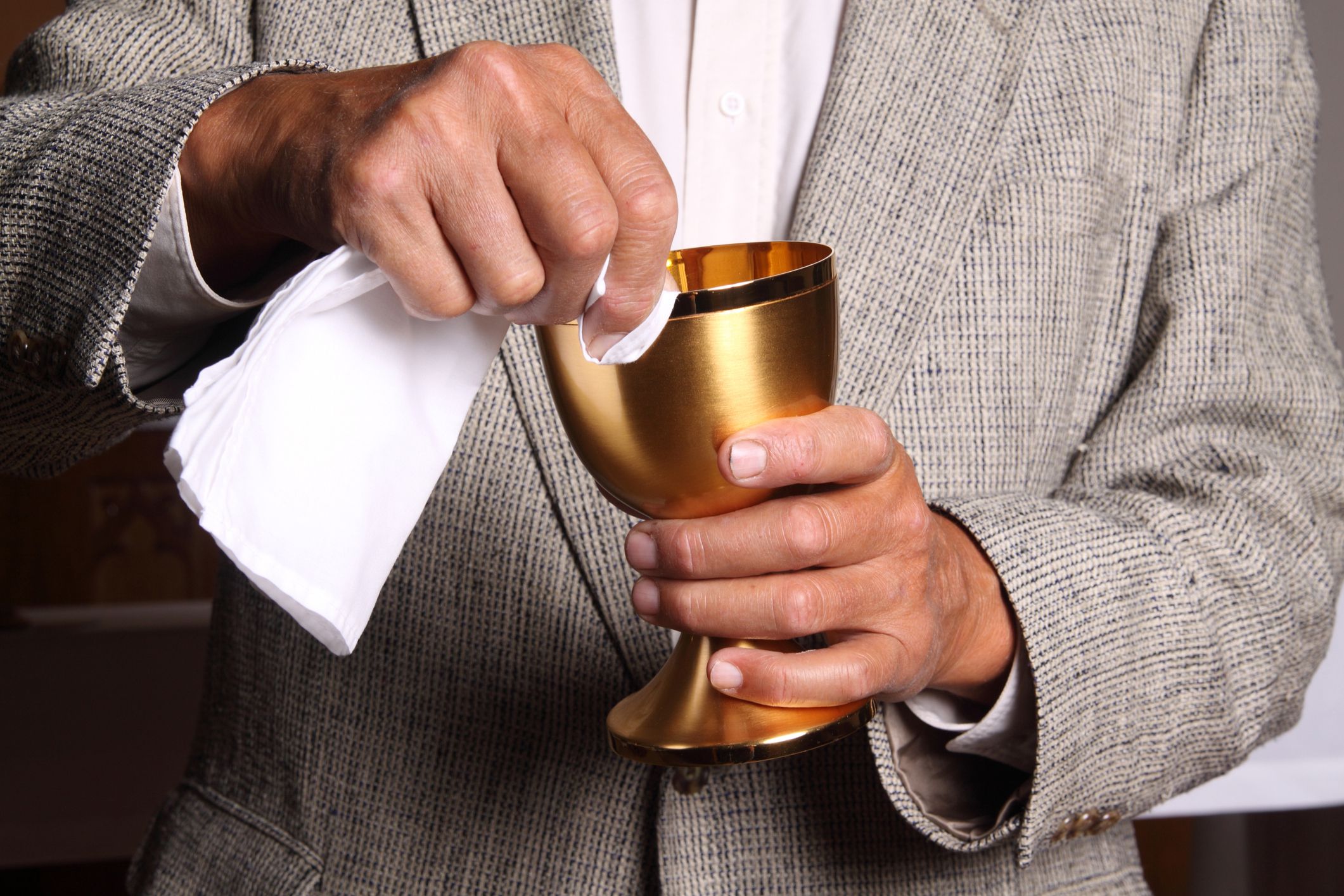wiping chalice clean