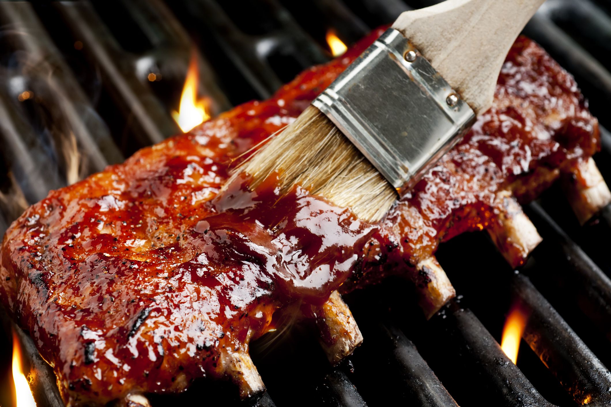 Barbecue ribs on the grill. Please see my portfolio for other food related images.
