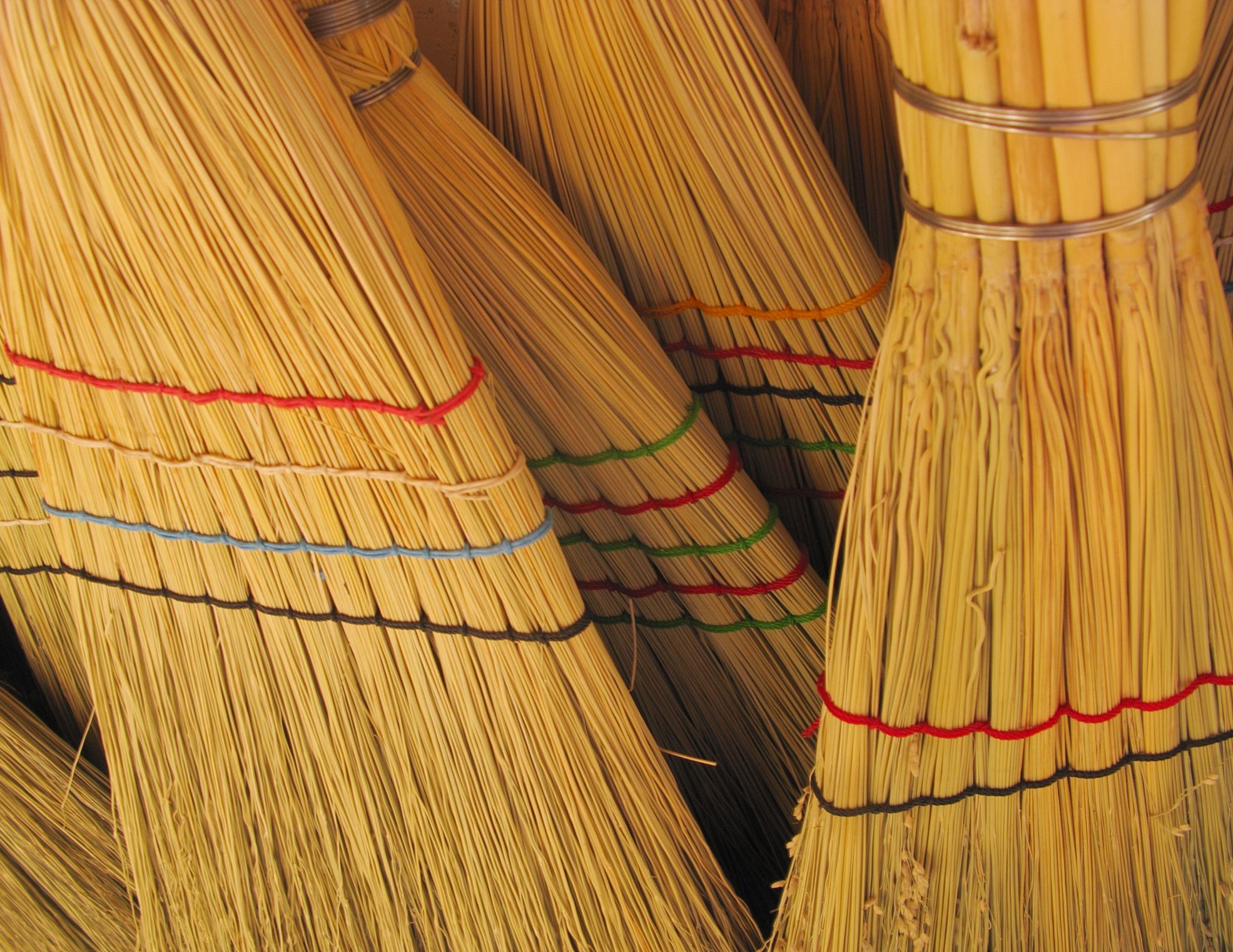 corn brooms up close