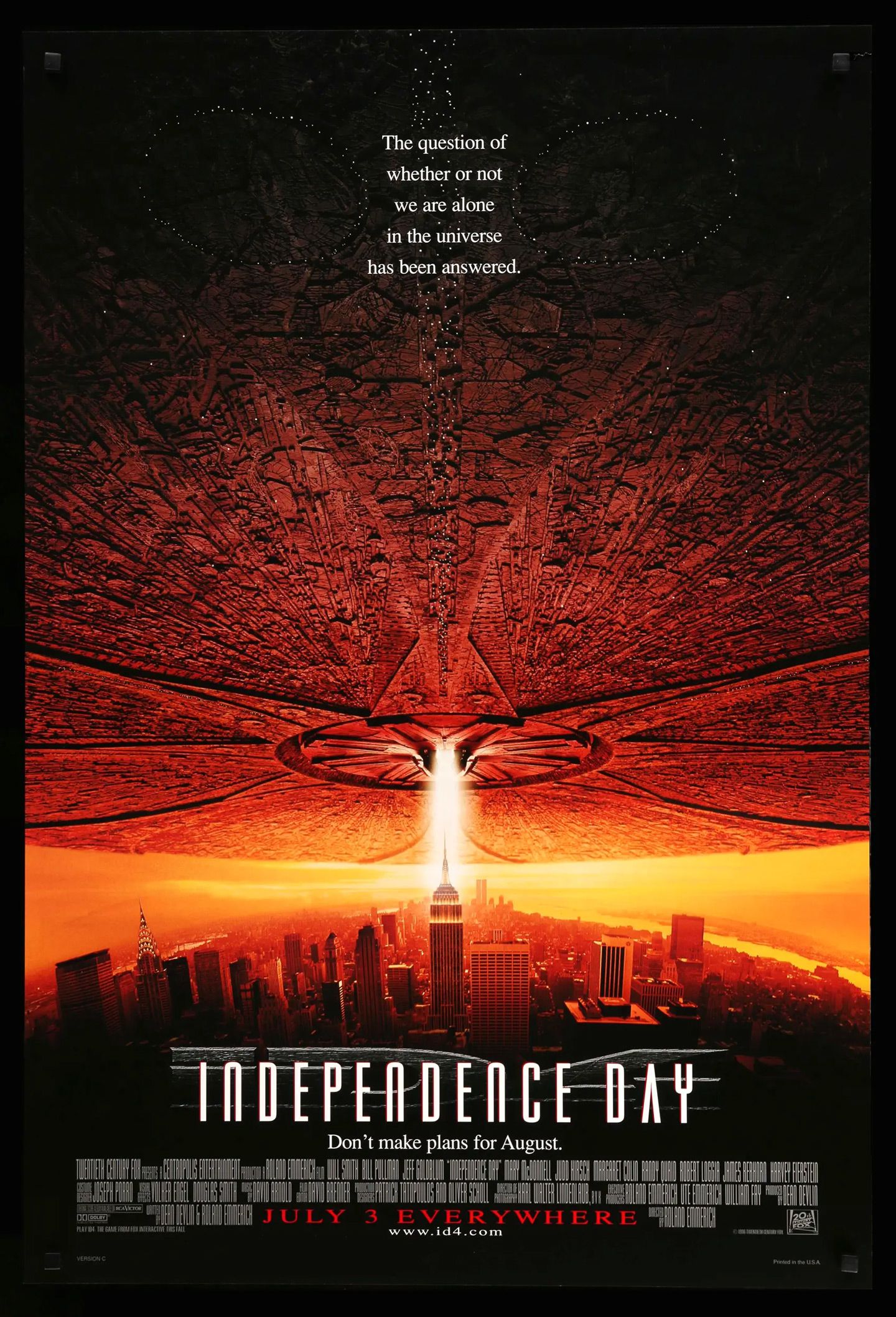 Movie poster for the 1996 film, Independence Day