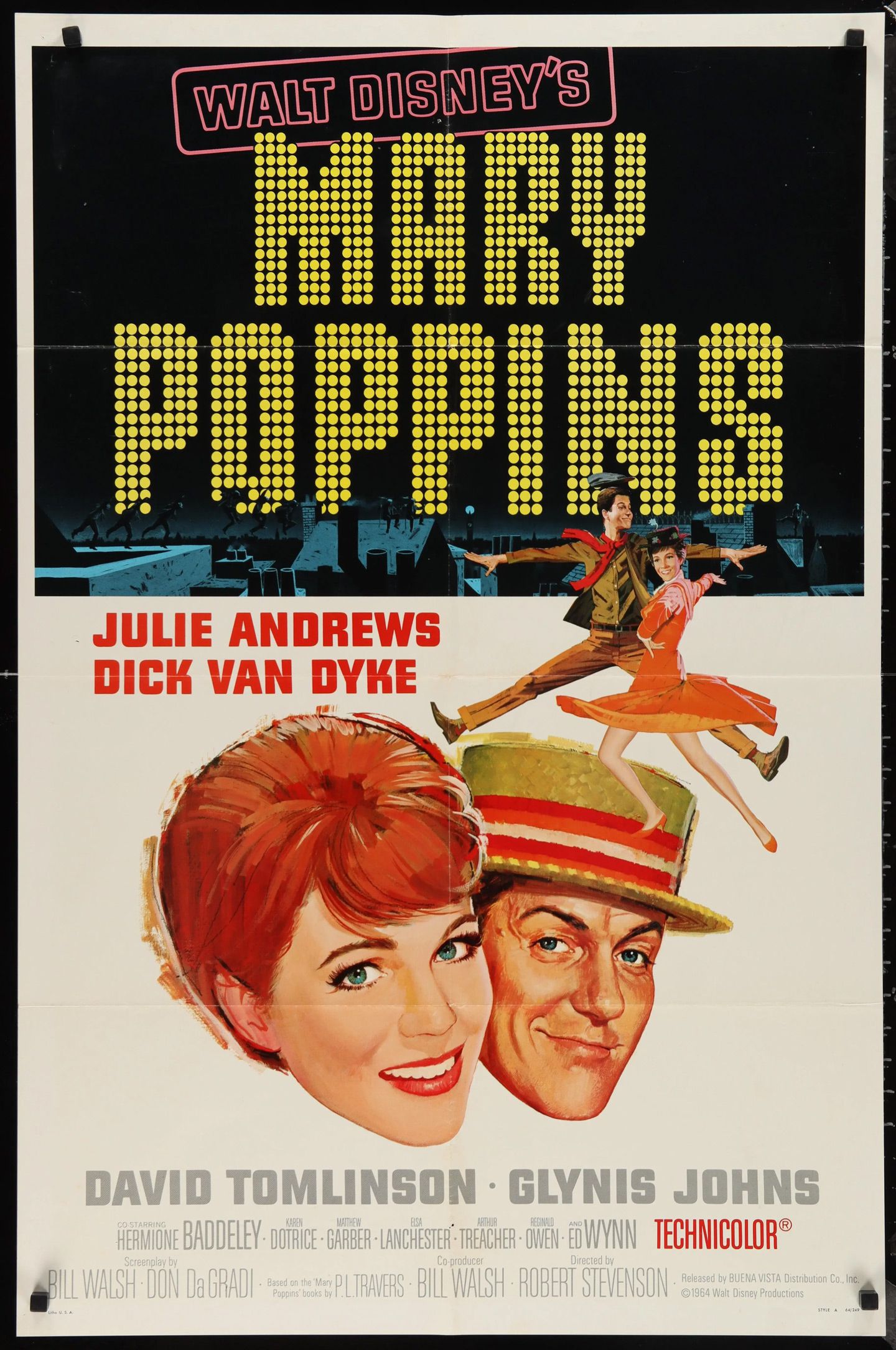 Movie poster for the 1964 film, Mary Poppins