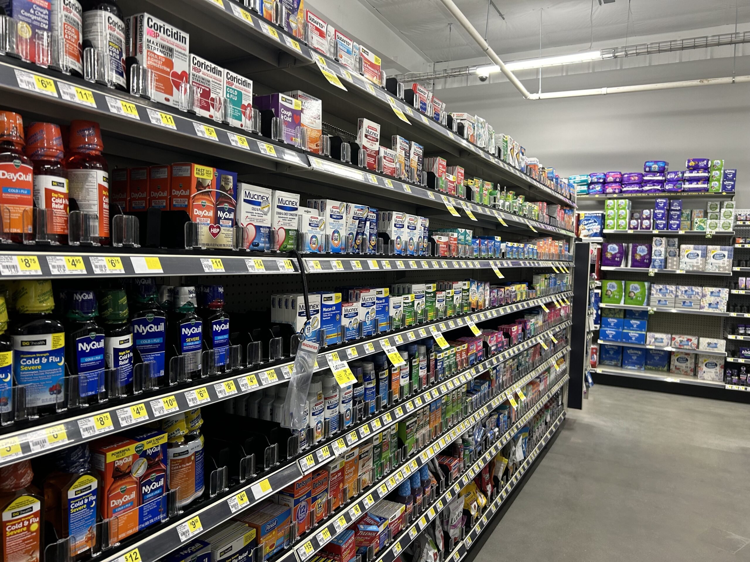 health aisle at dg market