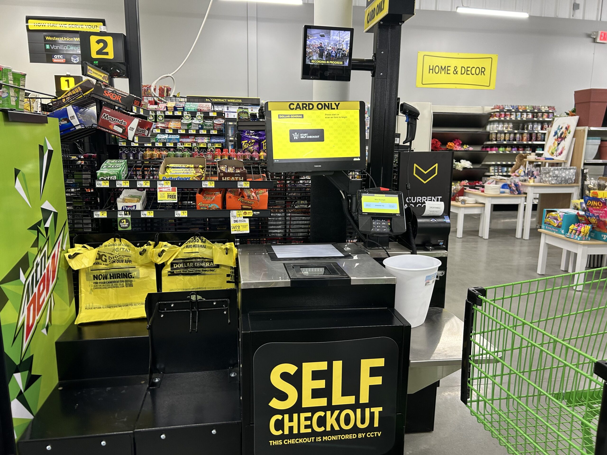 self-checkout at dg market