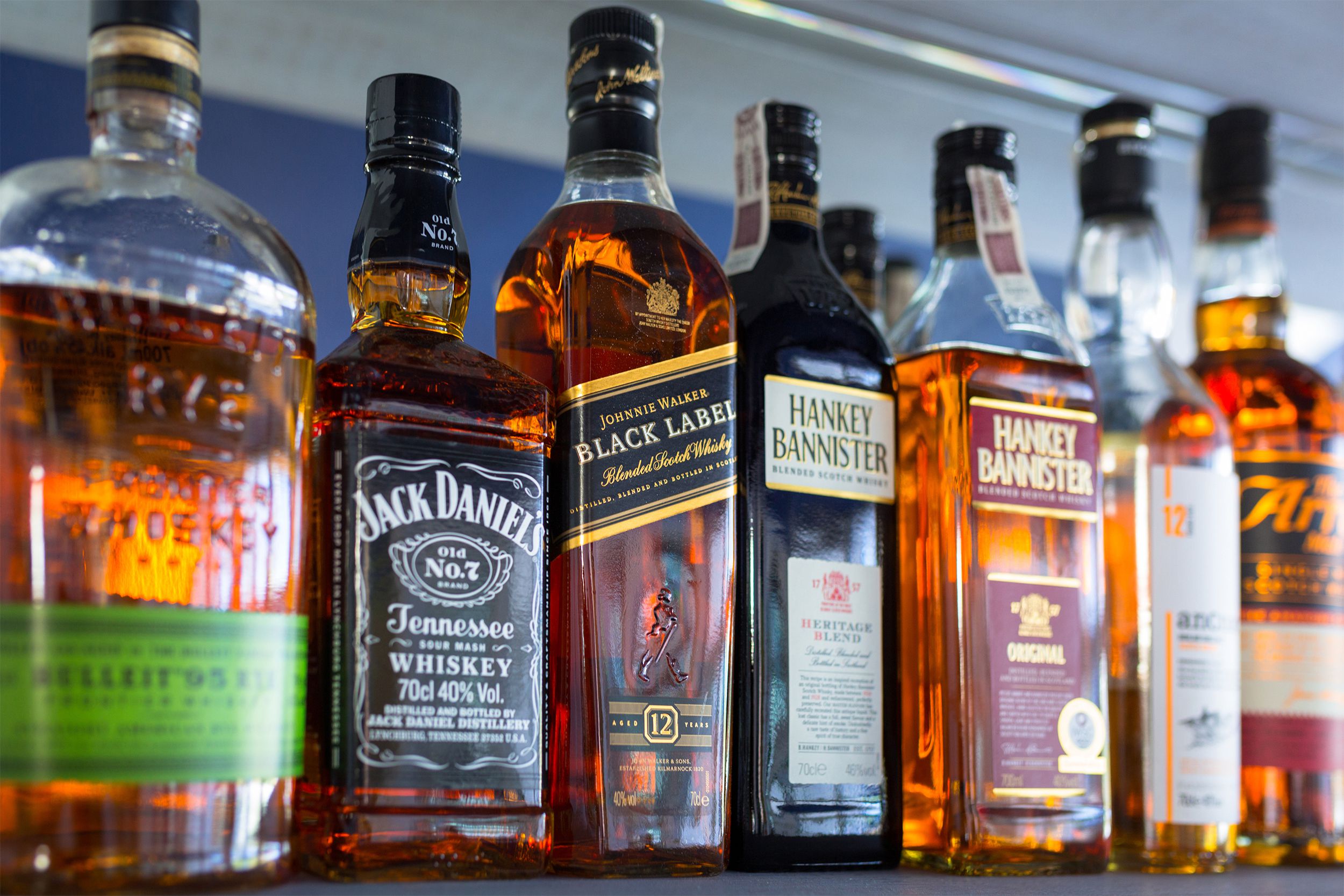 Bottles of whiskey