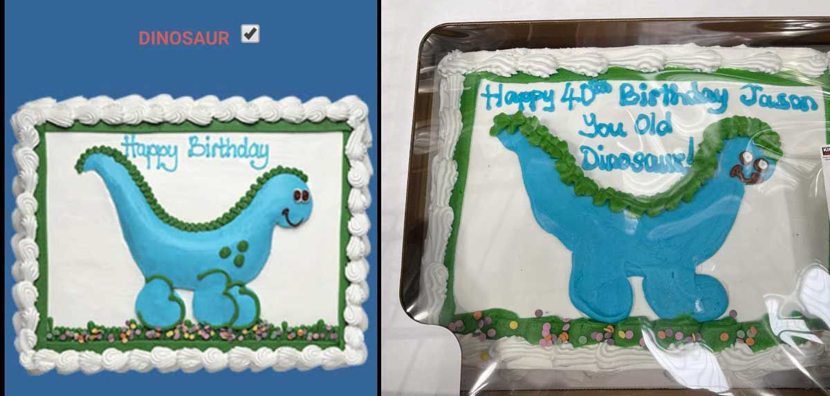 Costco Dinosaur Cake expectation versus reality