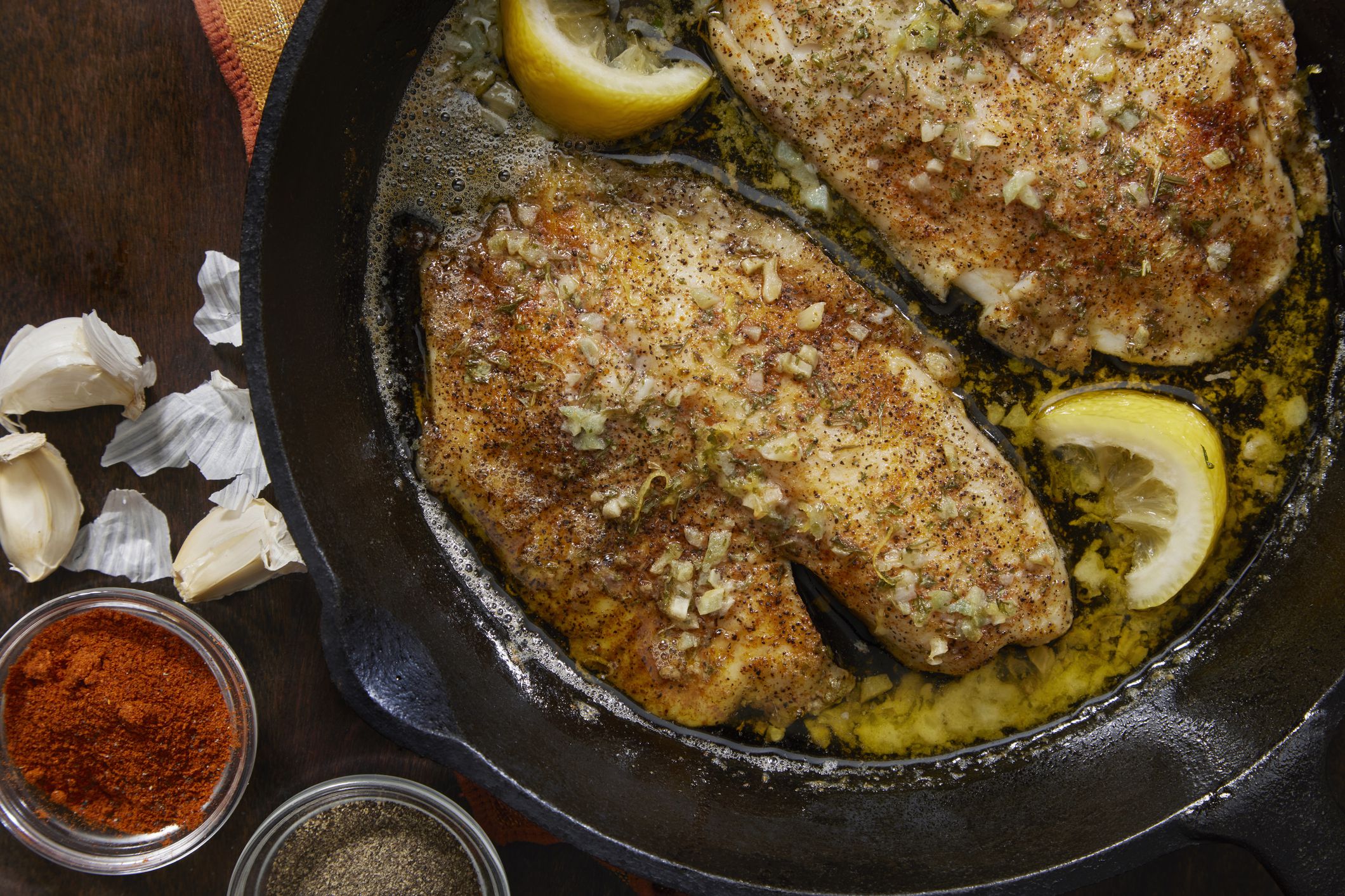 Baked Tilapia in a Lemon, Garlic and Butter Sauce