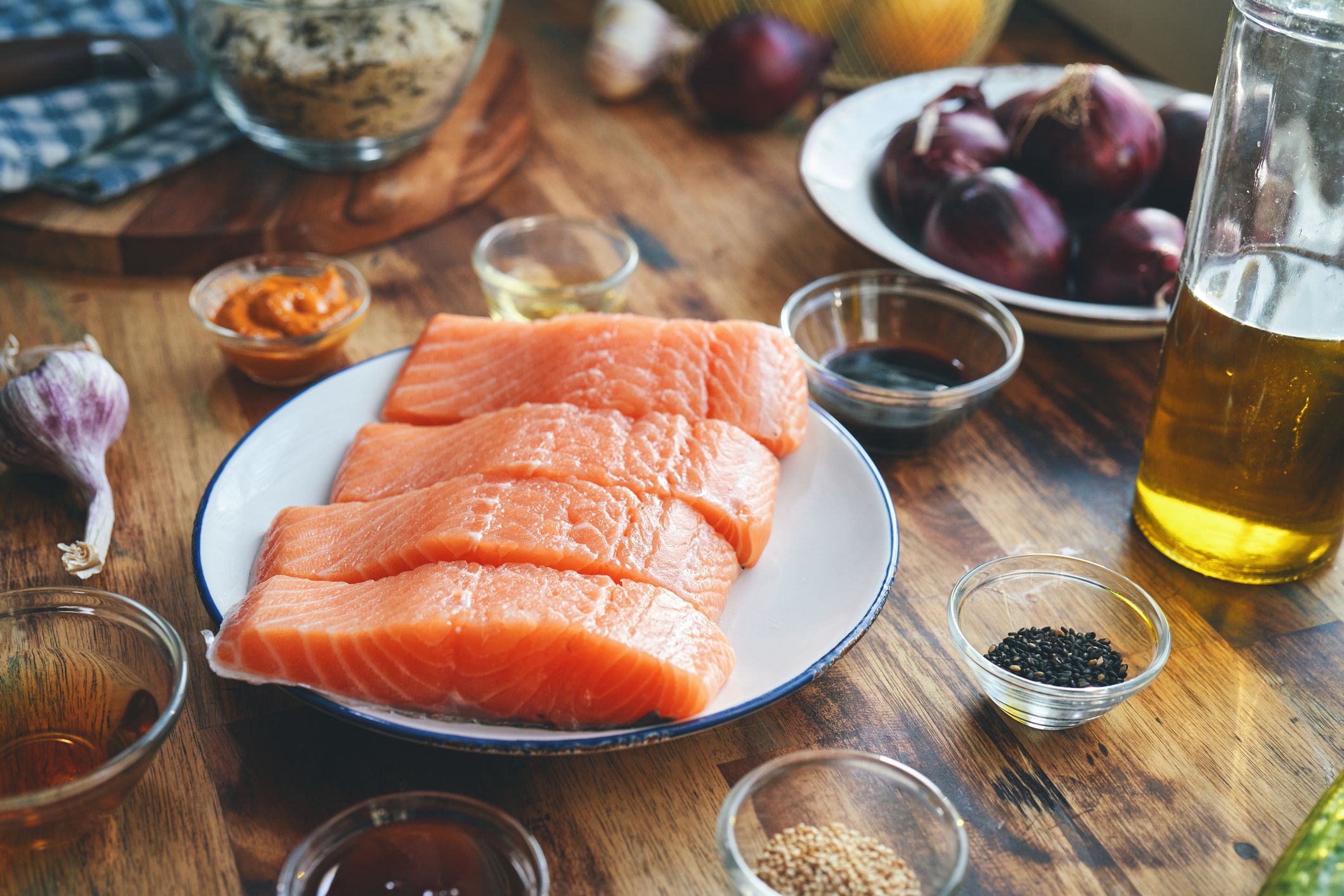 Fresh and Raw Salmon Fish Fillets