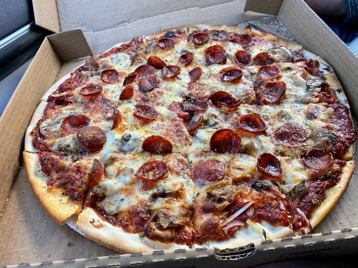 Tavern-style thin crust pizza