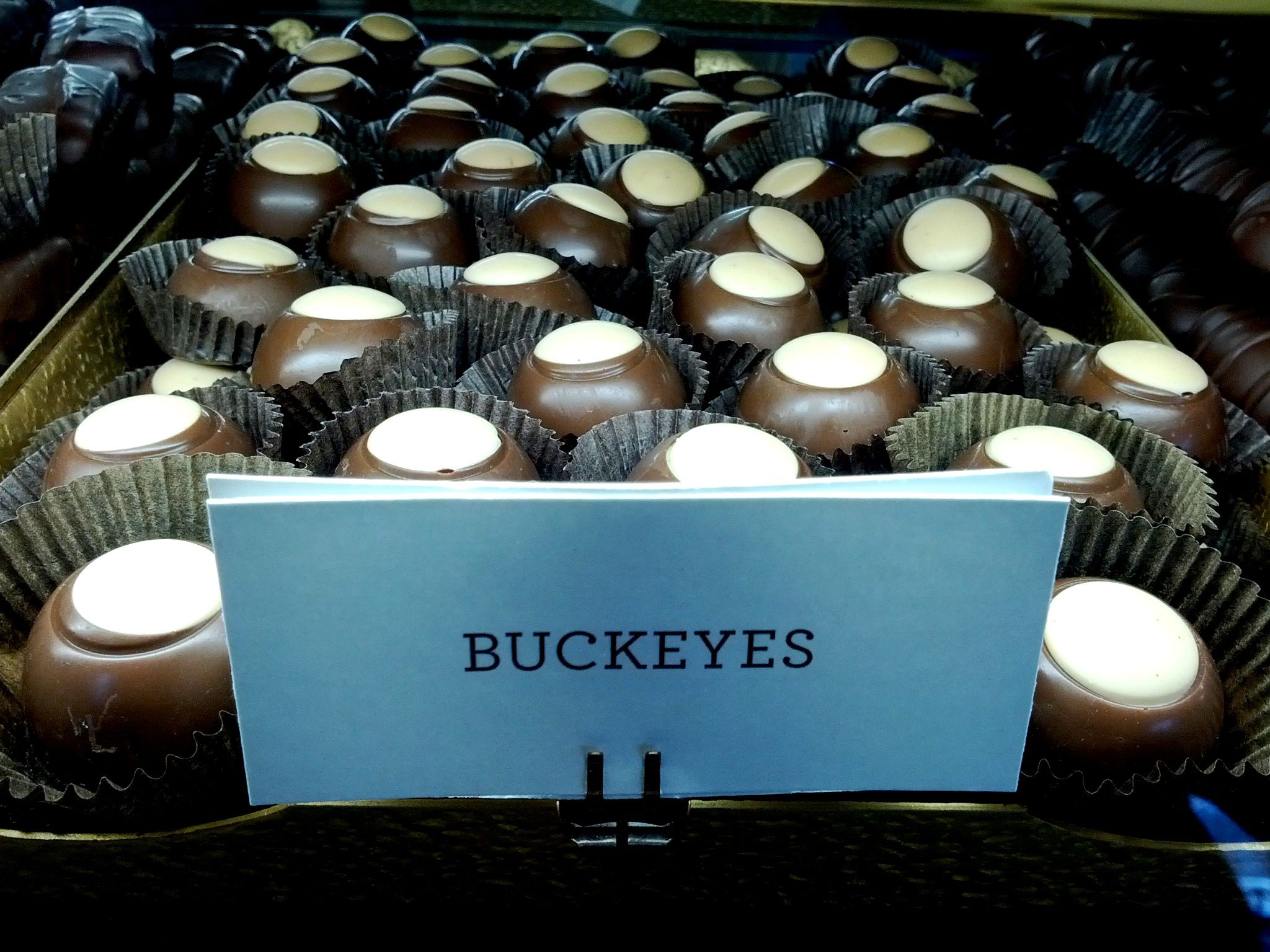 Buckeyes candy on a store shelf