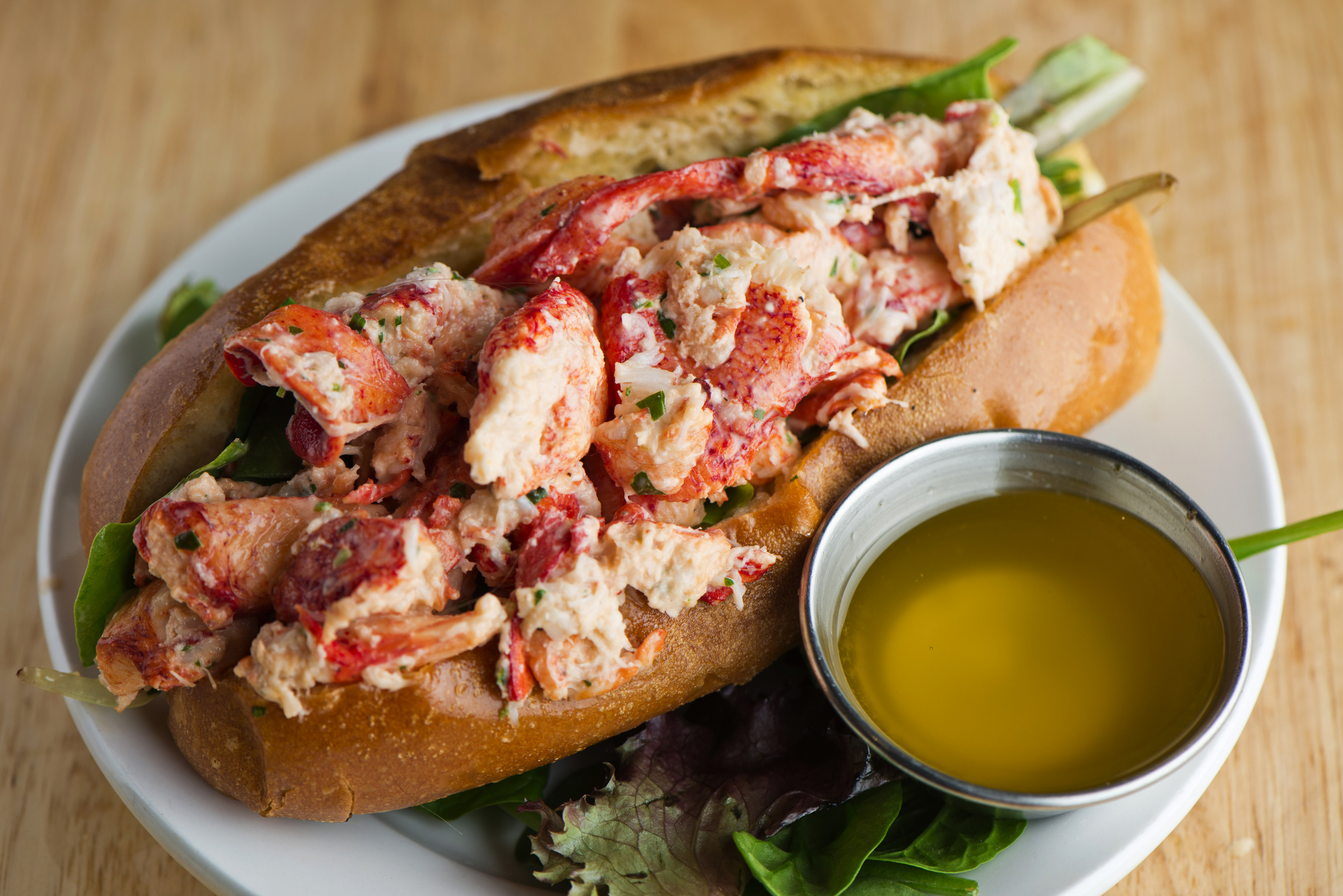 Maine Lobster Roll on a Plate