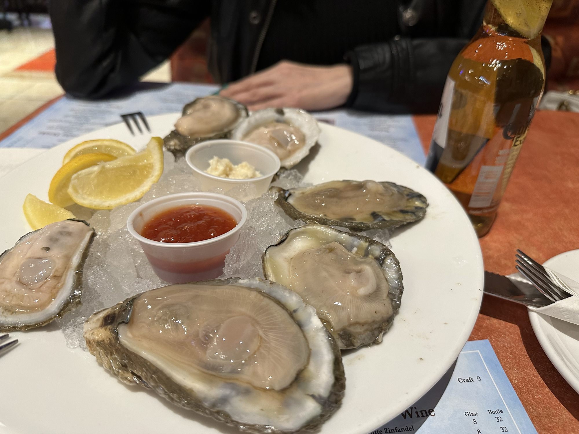 Raw Oysters in a Restaurant, Maine