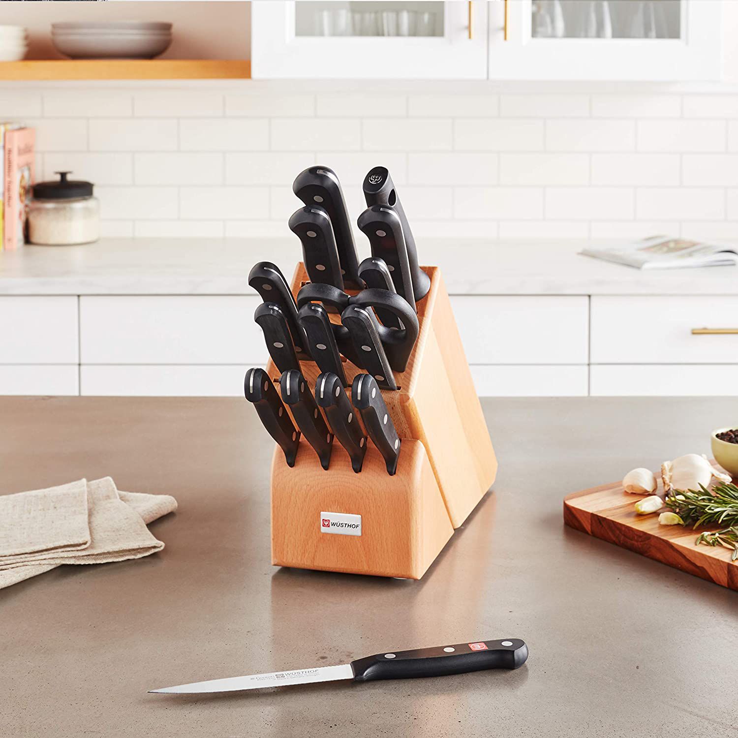 Wüsthof Gourmet Knife Block Set, Beechwood Block