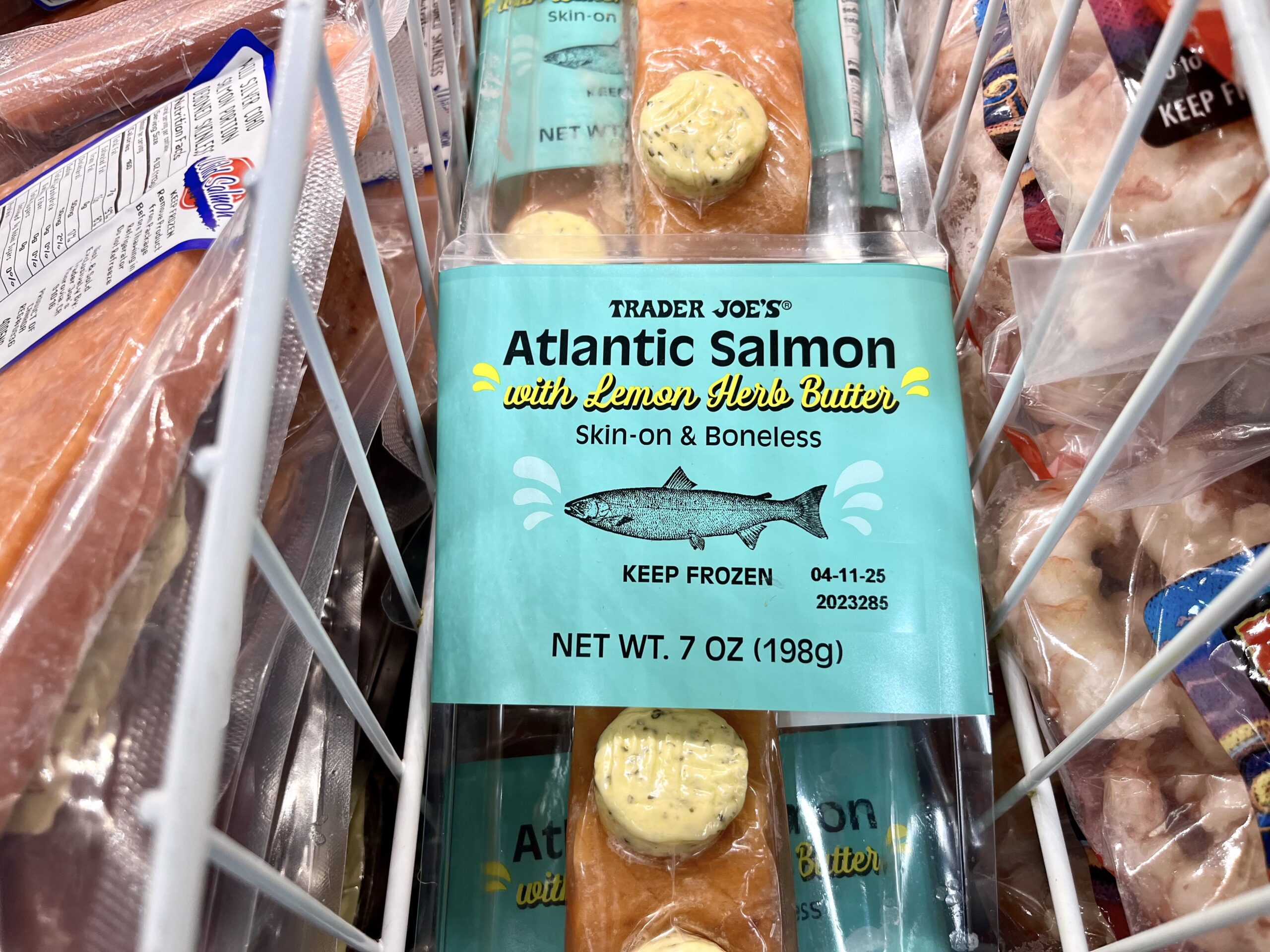 frozen salmon with lemon herb butter from trader joe's