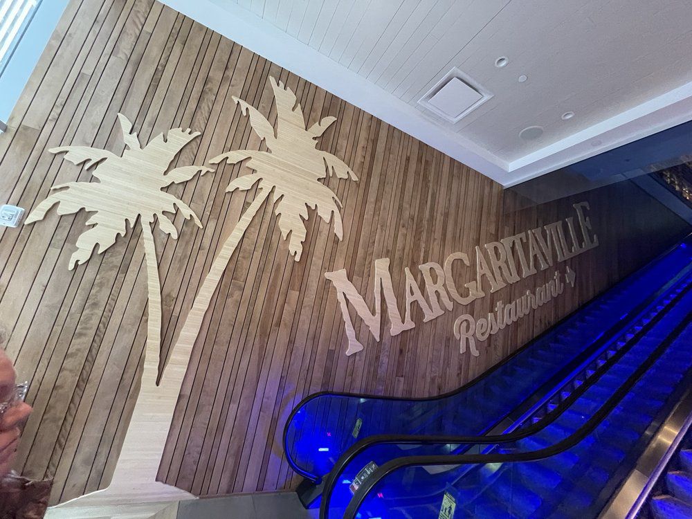 escalator at the Times Square Margaritaville