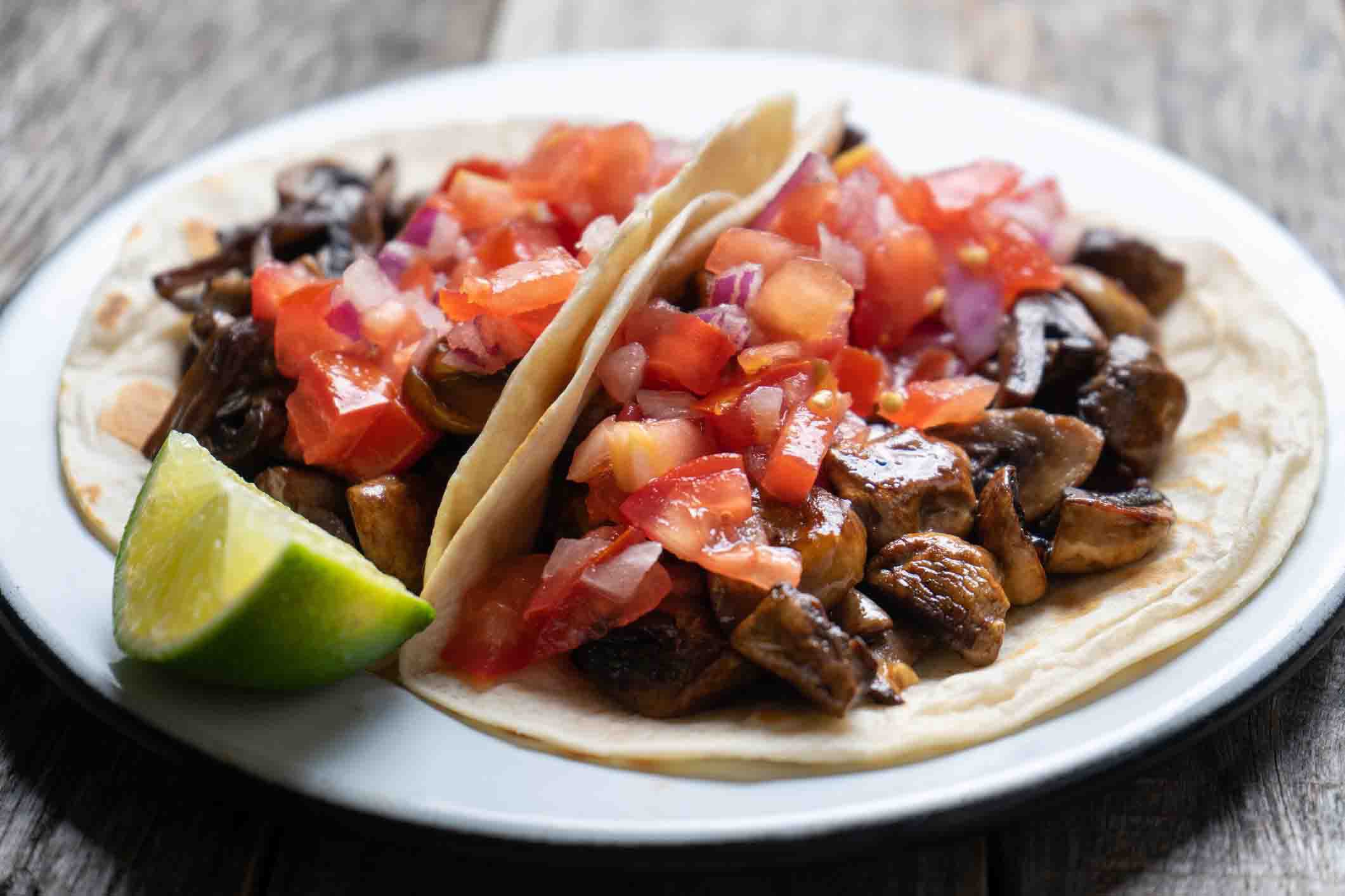 roasted mushroom taco