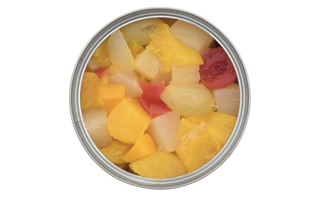 fruit cocktail in a can