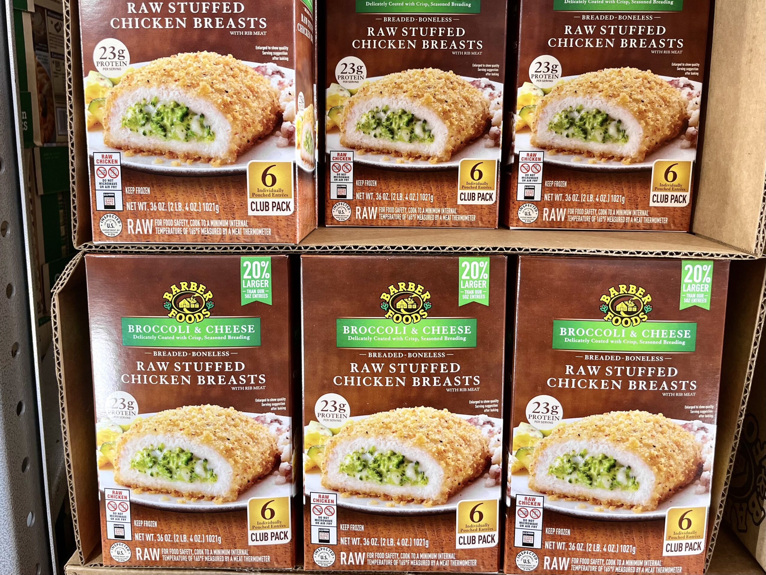 Barber Foods Frozen Broccoli and Cheese-Stuffed Chicken Breasts