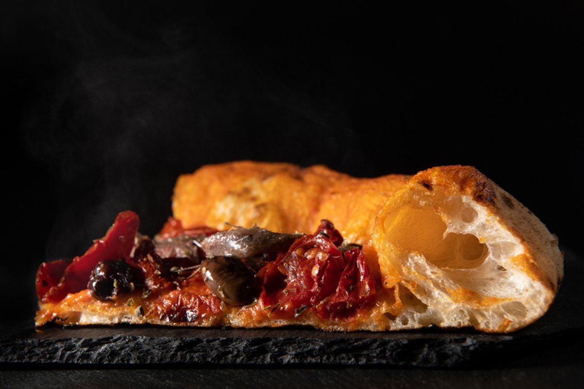 Side of Hot Pizza on Slate, RistoPizza, Tokyo