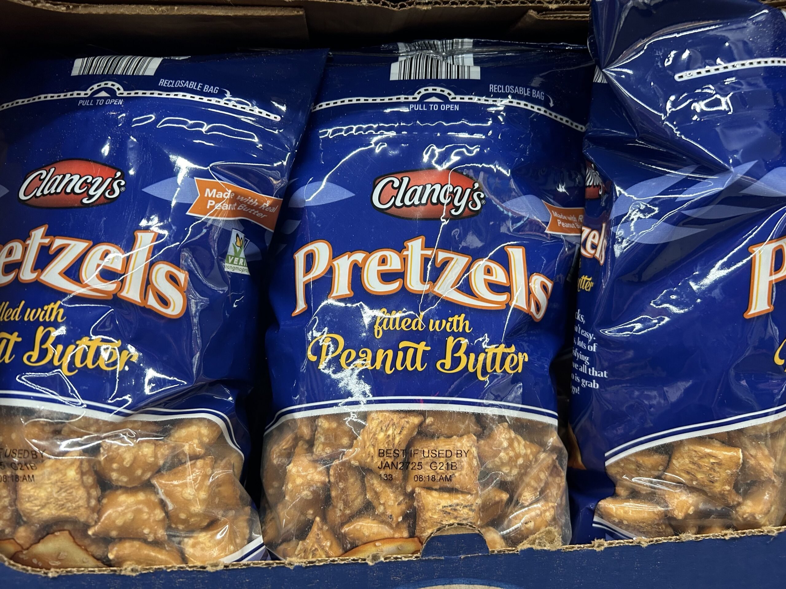 Clancy's peanut butter filled pretzels