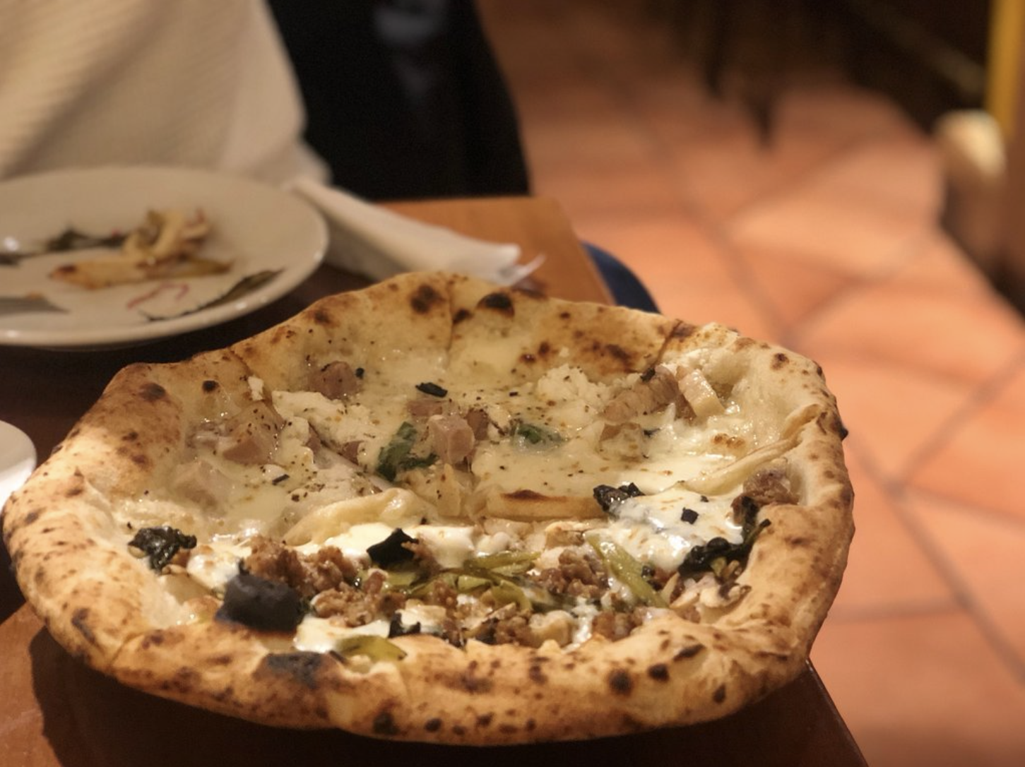 White Pizza on a Table, La Tripletta, Tokyo