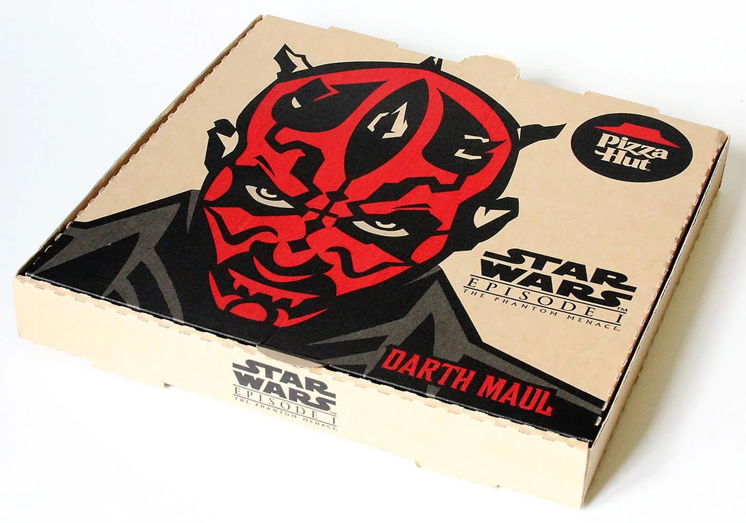 A Star Wars Pizza Hut box featuring Darth Maul