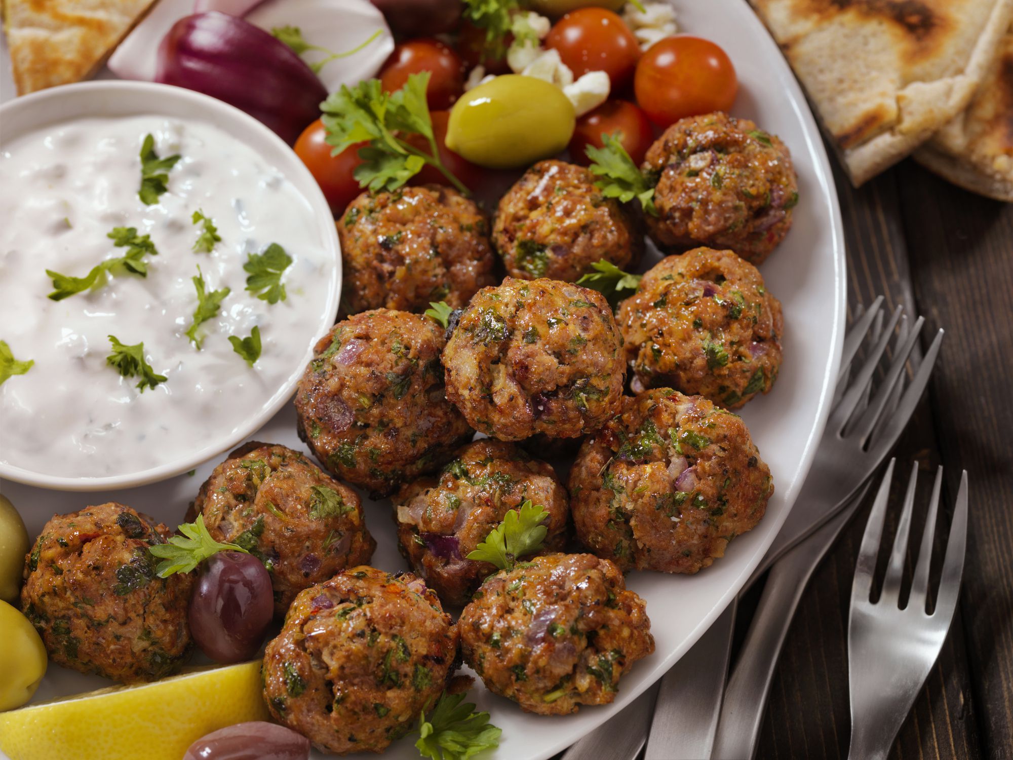 100% Lamb -Greek Meatball Platter - Photographed on Hasselblad H3D2-39mb Camera