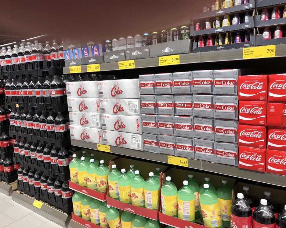 coke section at Aldi