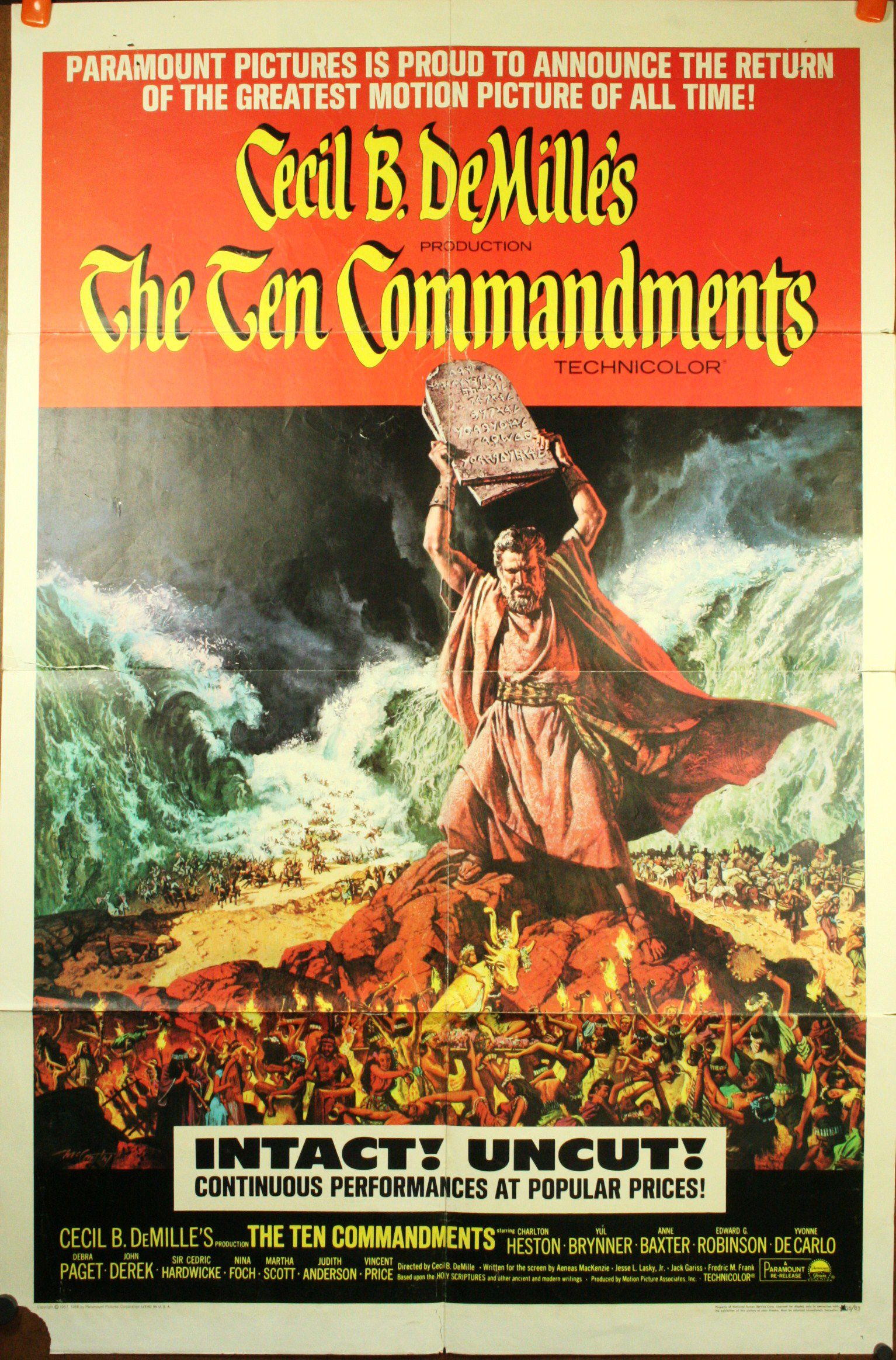 Movie poster for the 1956 film, The Ten Commandments