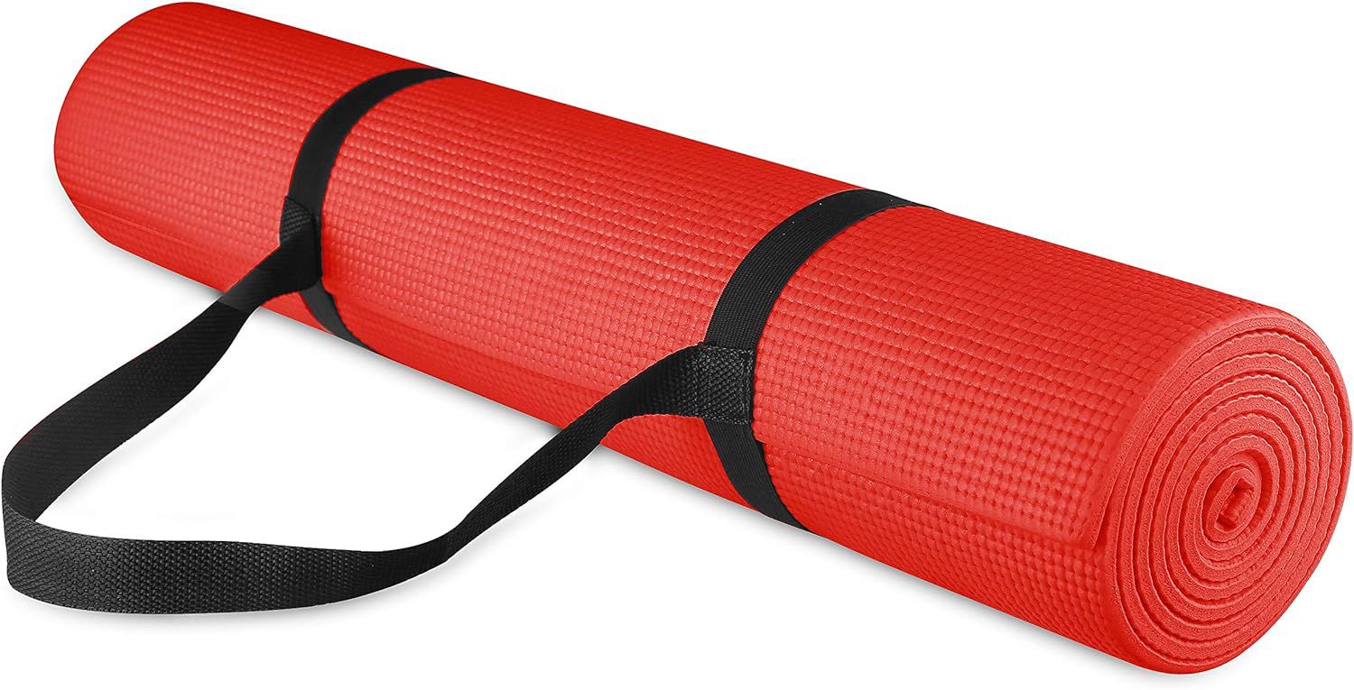 rolled-up yoga mat