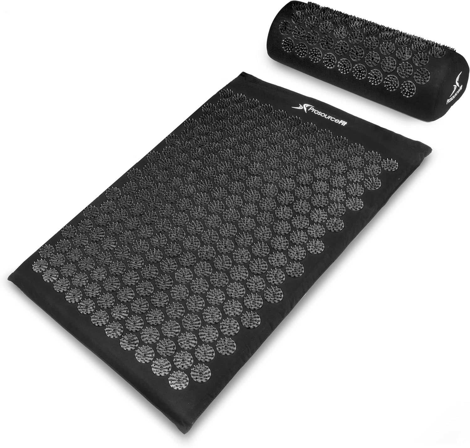 black acupressure mat with pillow