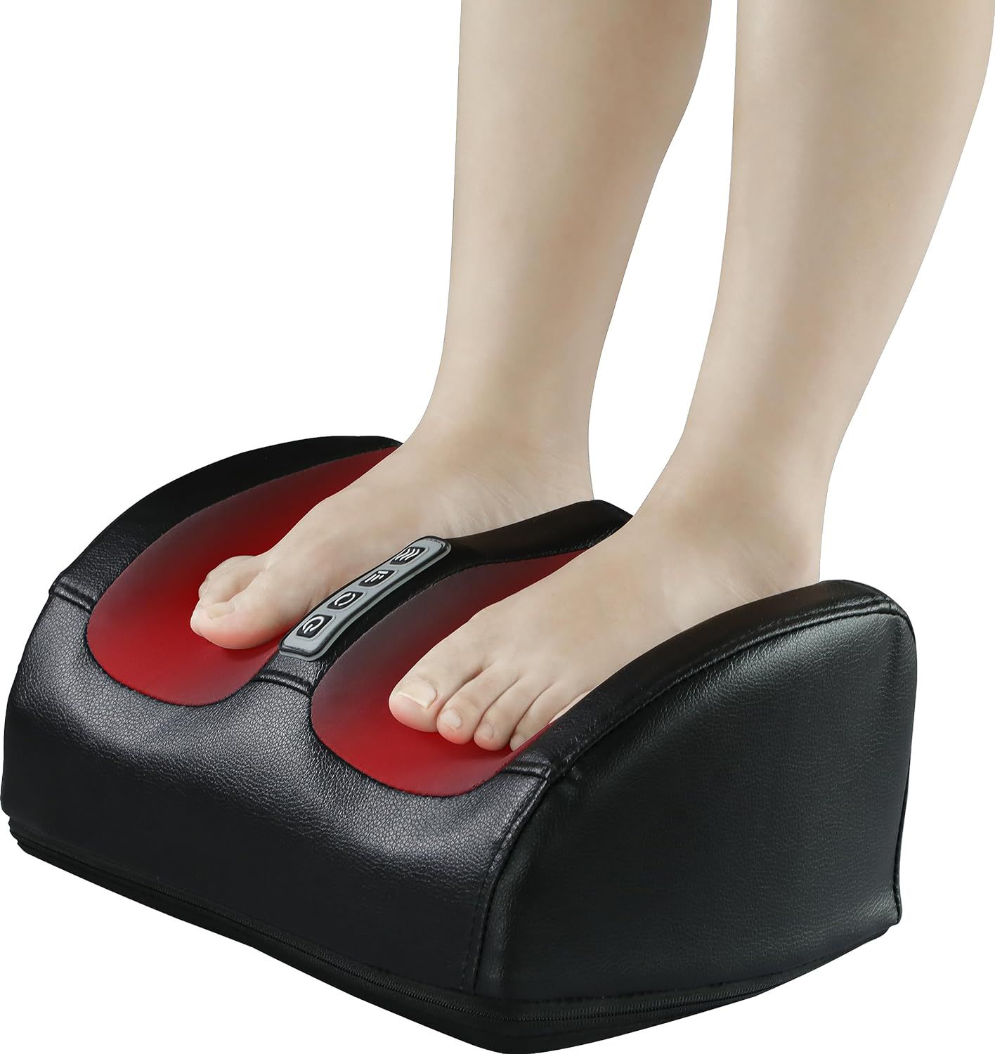 two feet in a foot massager